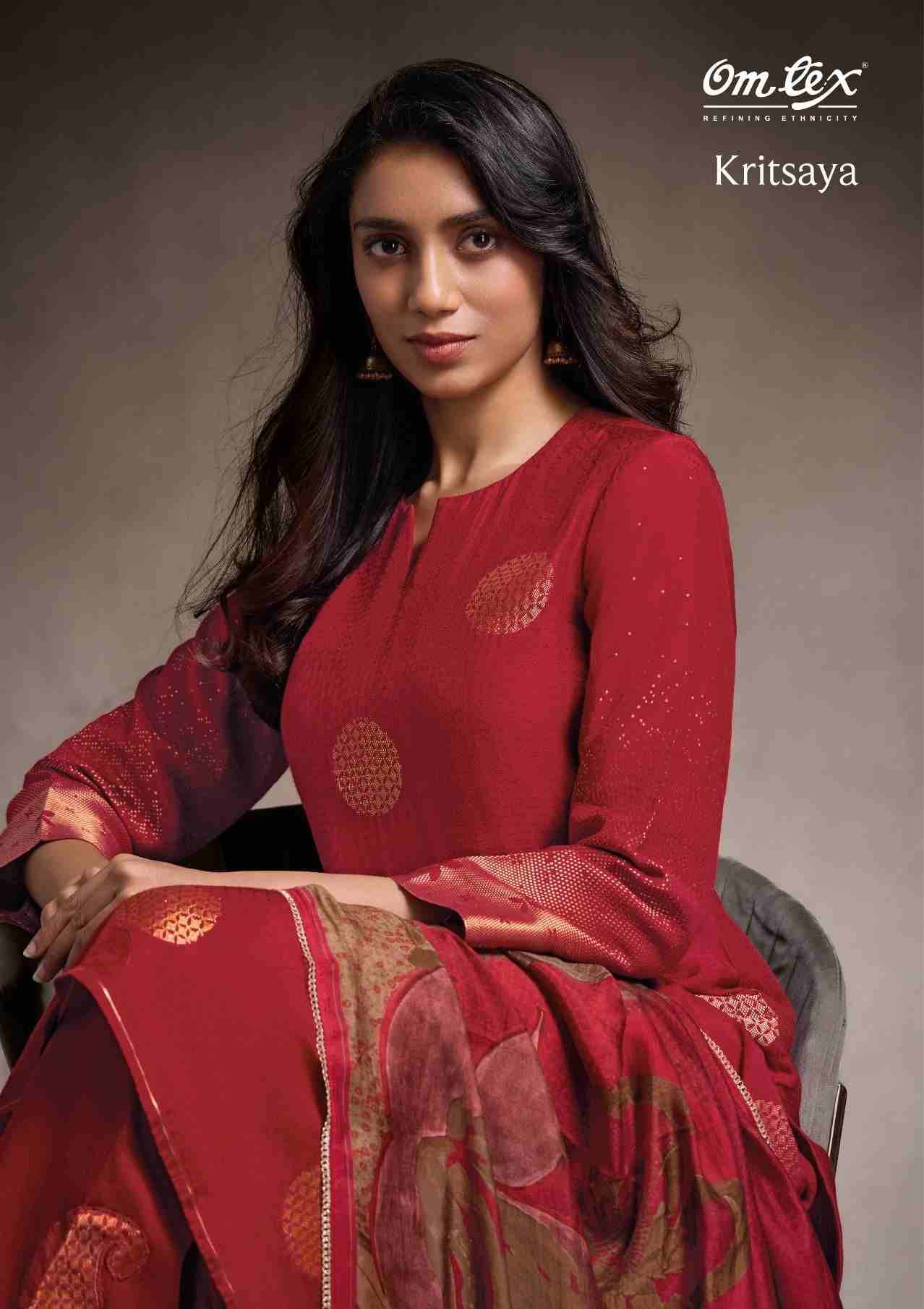 Kritsaya By Om Tex 8001-A To 8001-D Series Beautiful Suits Stylish Fancy Colorful Party Wear & Ethnic Wear Muslin Jacquard Dresses At Wholesale Price