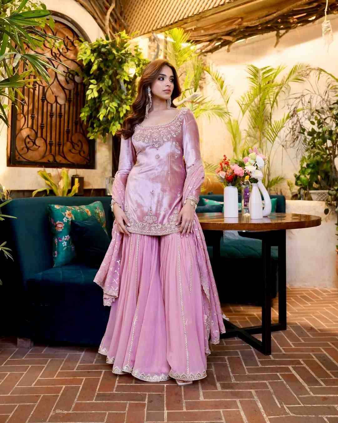 Kf-1697 By Fashid Wholesale Beautiful Sharara Stylish Festive Suits Fancy Colorful Casual Wear & Ethnic Wear & Ready To Wear Heavy Jimmy Choo Organza Dresses At Wholesale Price