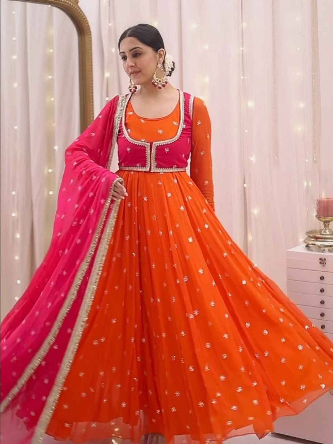 K-1518 By Fashid Wholesale Beautiful Suits Colorful Stylish Fancy Casual Wear & Ethnic Wear Faux Georgette Dresses At Wholesale Price