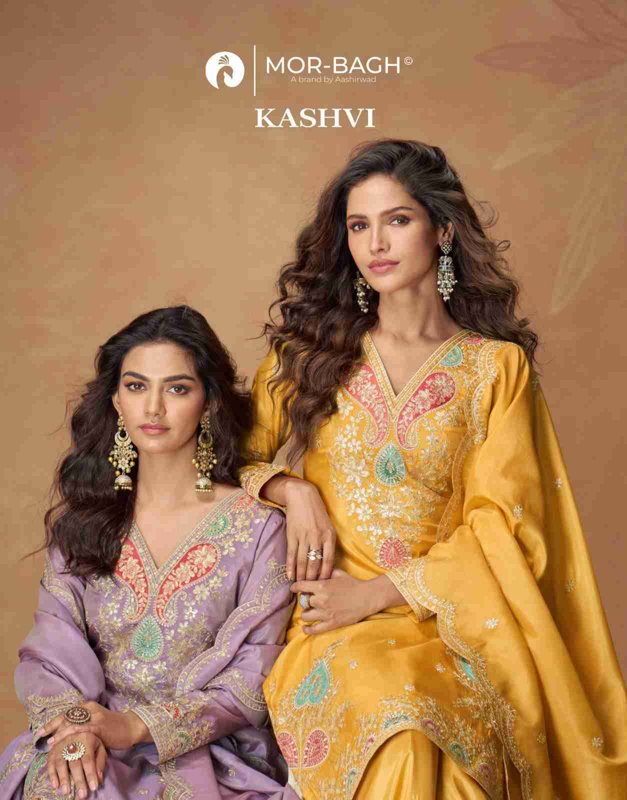 Kashvi By Mor-Bagh 10303 To 10306 Series Beautiful Sharara Suits Colorful Stylish Fancy Casual Wear & Ethnic Wear Simar Silk With Work Dresses At Wholesale Price