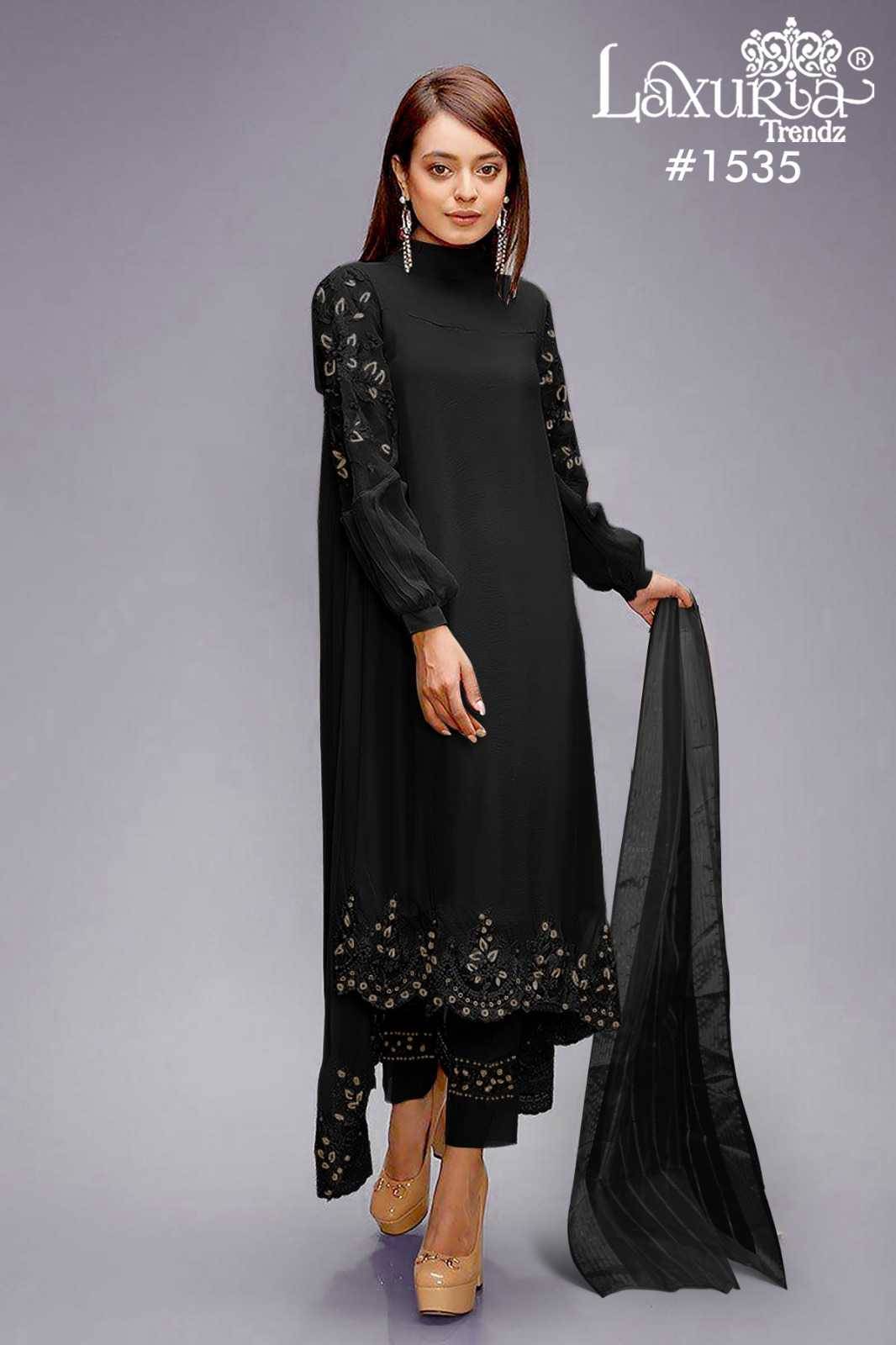 Luxuria Trendz 1535 Colours By Luxuria 1535-A To 1535-C Series Beautiful Pakistani Suits Colorful Stylish Fancy Casual Wear & Ethnic Wear Fancy Dresses At Wholesale Price