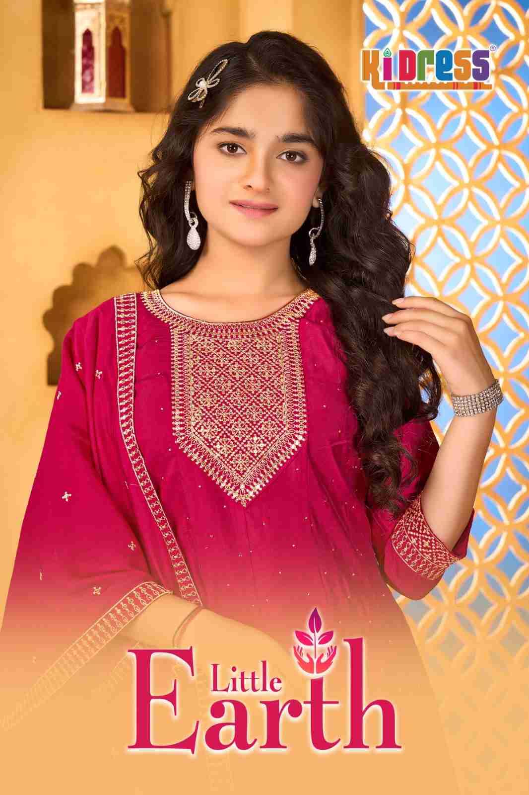 Little Earth By Kidress 101 To 102 Series Beautiful Stylish Festive Suits Fancy Colorful Casual Wear & Ethnic Wear & Ready To Wear Roman Silk Dresses At Wholesale Price