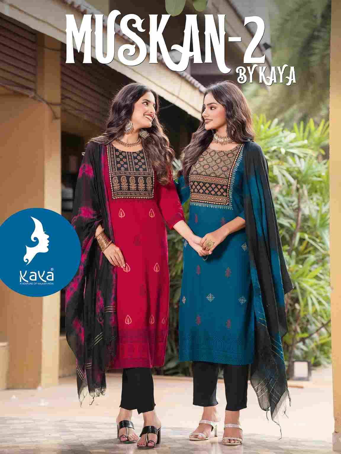 Muskan Vol-2 By Kaya 01 To 08 Series Beautiful Stylish Festive Suits Fancy Colorful Casual Wear & Ethnic Wear & Ready To Wear Rayon Dresses At Wholesale Price