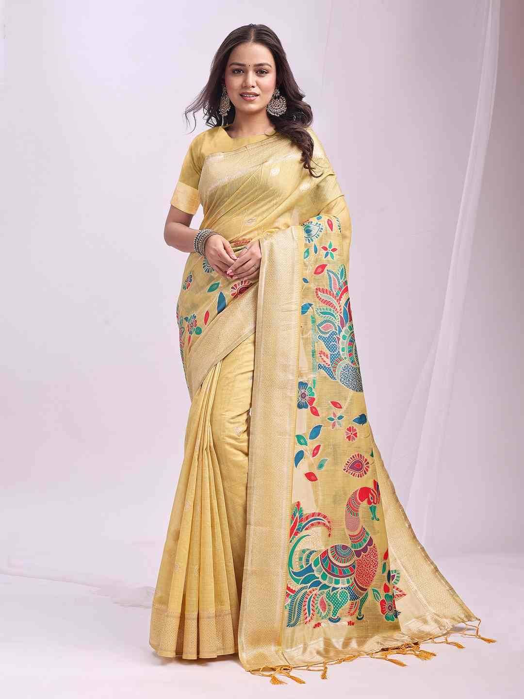 Morni By Fashid Wholesale 1001 To 1006 Series Indian Traditional Wear Collection Beautiful Stylish Fancy Colorful Party Wear & Occasional Wear Linen Cotton Sarees At Wholesale Price