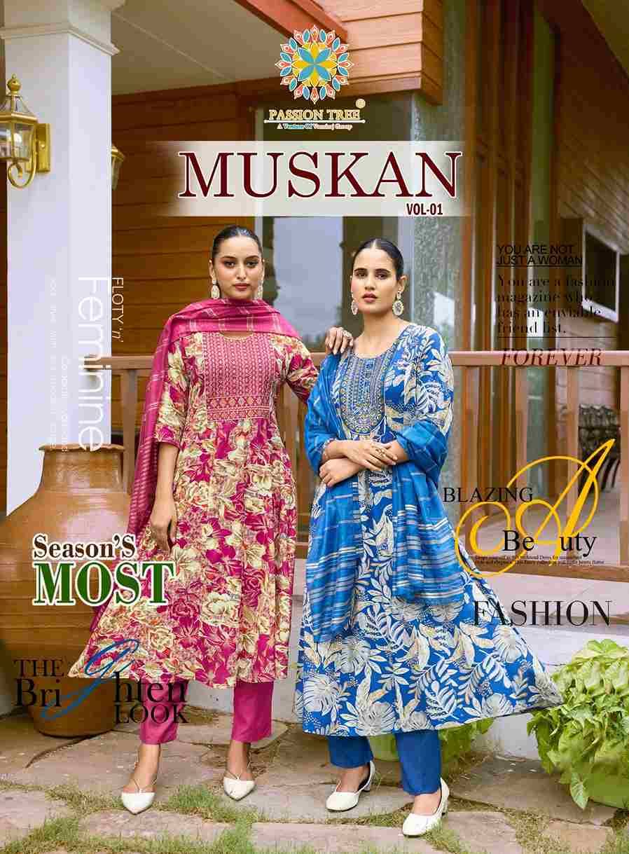 Muskan Vol-1 By Passion Tree 1001 To 1008 Series Beautiful Festive Suits Colorful Stylish Fancy Casual Wear & Ethnic Wear Heavy Rayon Dresses At Wholesale Price