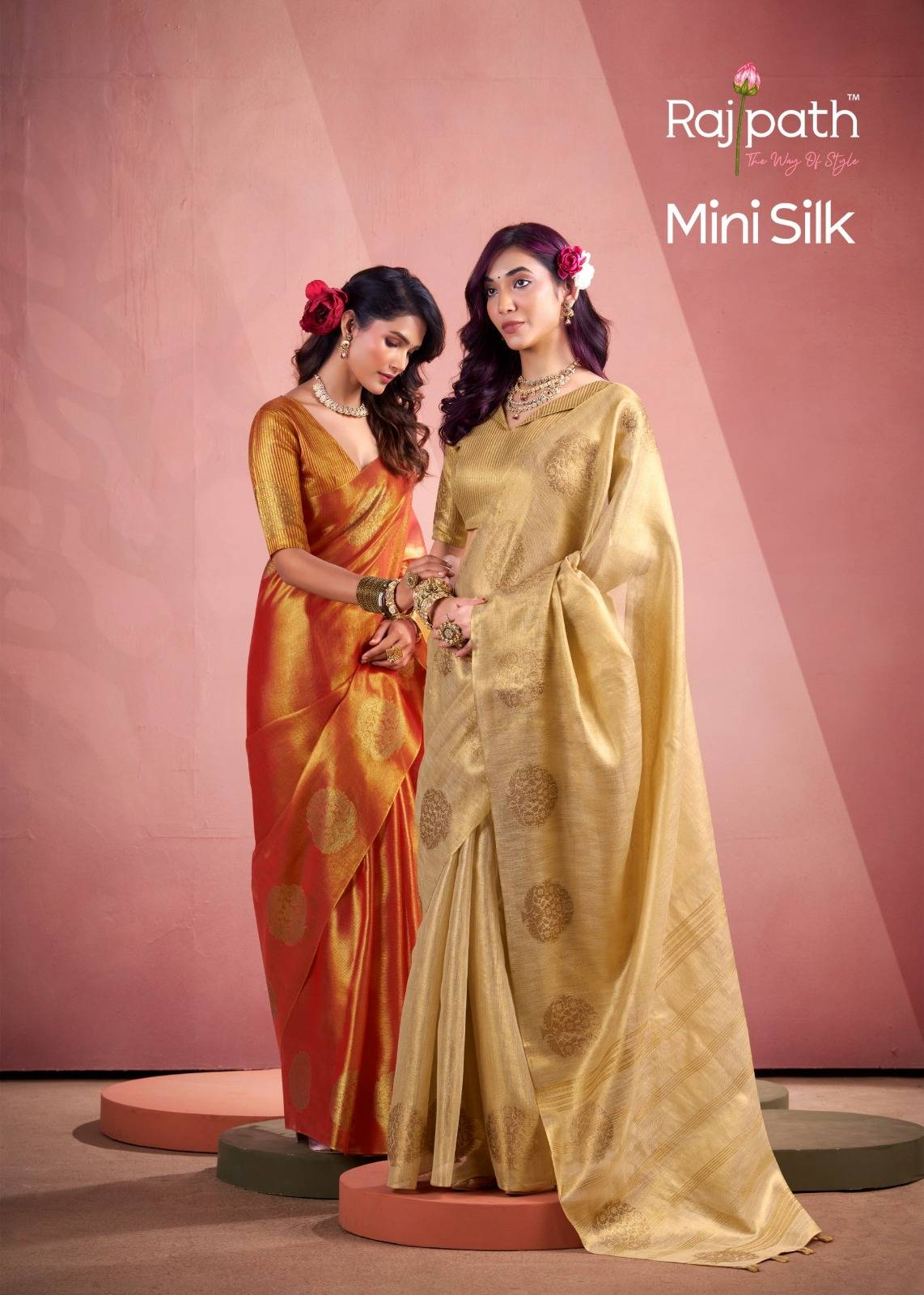 Mini Silk By Rajpath 474 To 479 Series Indian Traditional Wear Collection Beautiful Stylish Fancy Colorful Party Wear & Occasional Wear Tissue Sarees At Wholesale Price