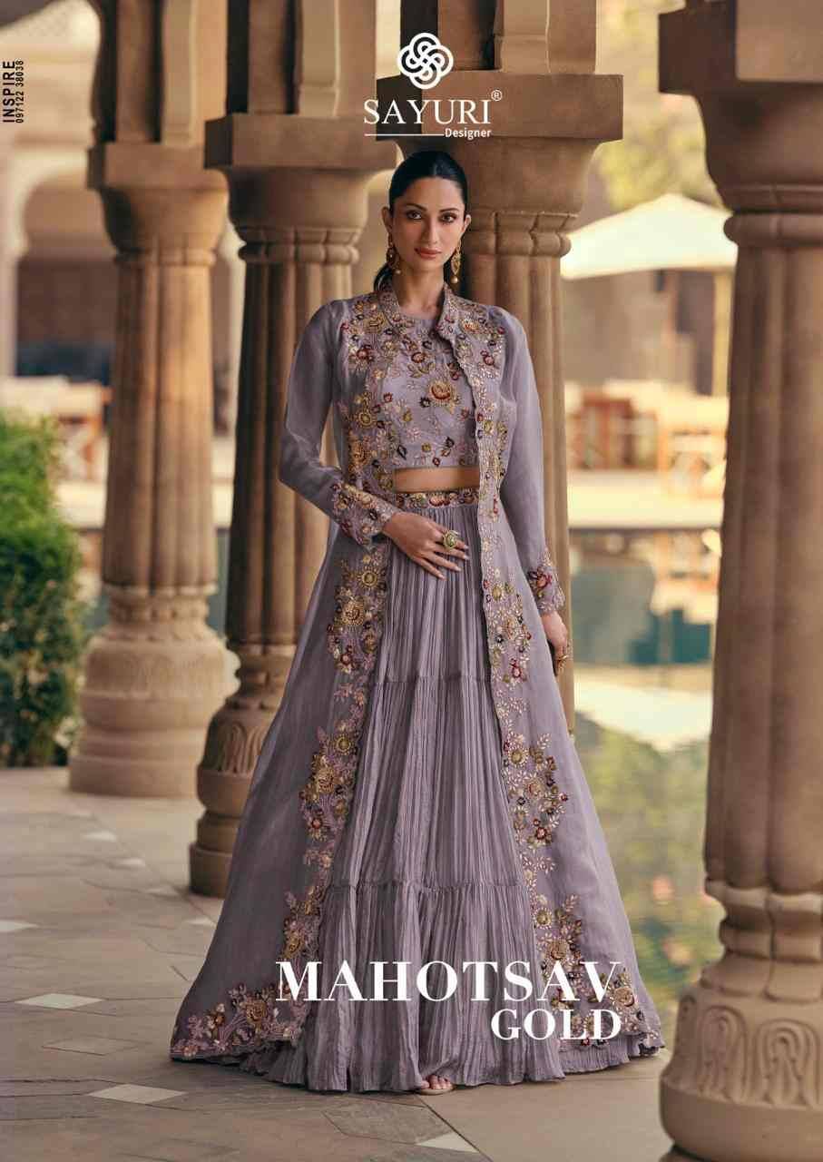 Mahotsav Gold By Sayuri 5532 To 5532-C Series Designer Beautiful Festive Collection Occasional Wear & Party Wear Chinnon Silk/Georgette Lehengas At Wholesale Price