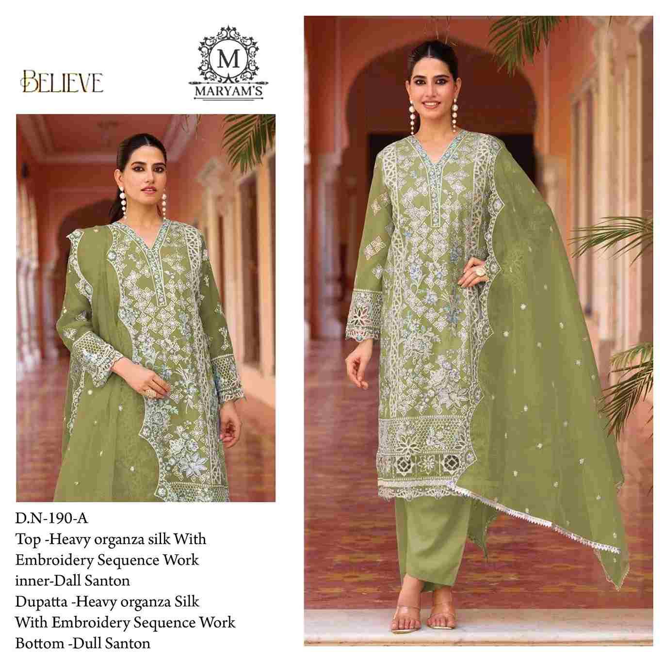 Maryams 190 Colours Kl By Maryams 190-A To 190-D Series Pakistani Suits Beautiful Fancy Colorful Stylish Party Wear & Occasional Wear Heavy Organza Silk Embroidery Dresses At Wholesale Price