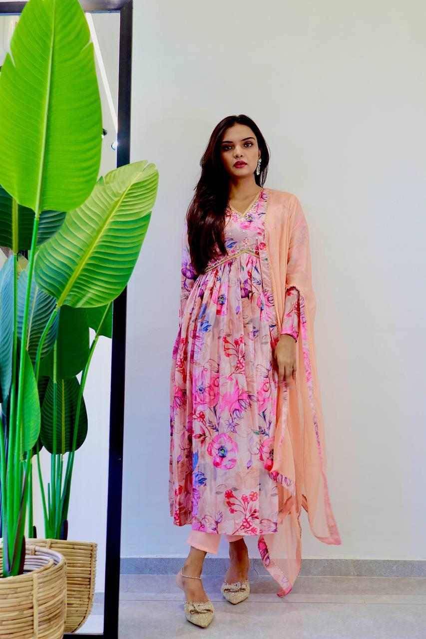Mb-345 By Fashid Wholesale Beautiful Festive Suits Colorful Stylish Fancy Casual Wear & Ethnic Wear Soft Chinnon Digital Printed Dresses At Wholesale Price