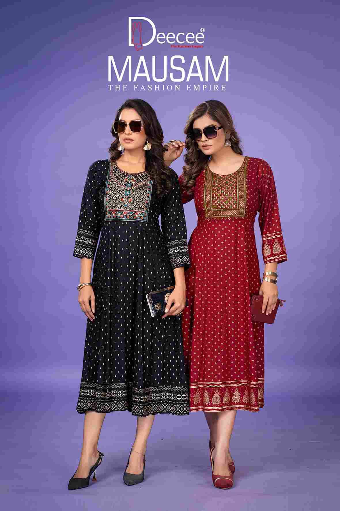 Mausam By Dee Cee 101 To 106 Series Designer Stylish Fancy Colorful Beautiful Party Wear & Ethnic Wear Collection Heavy Rayon Kurtis At Wholesale Price