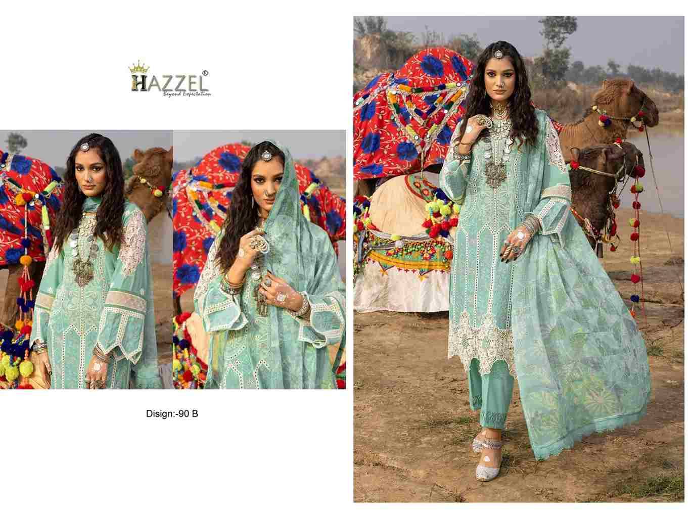 Mush-Q By Hazzel 90-A To 90-B Series Pakistani Suits Collection Beautiful Stylish Fancy Colorful Party Wear & Occasional Wear Pure Cotton Dresses At Wholesale Price