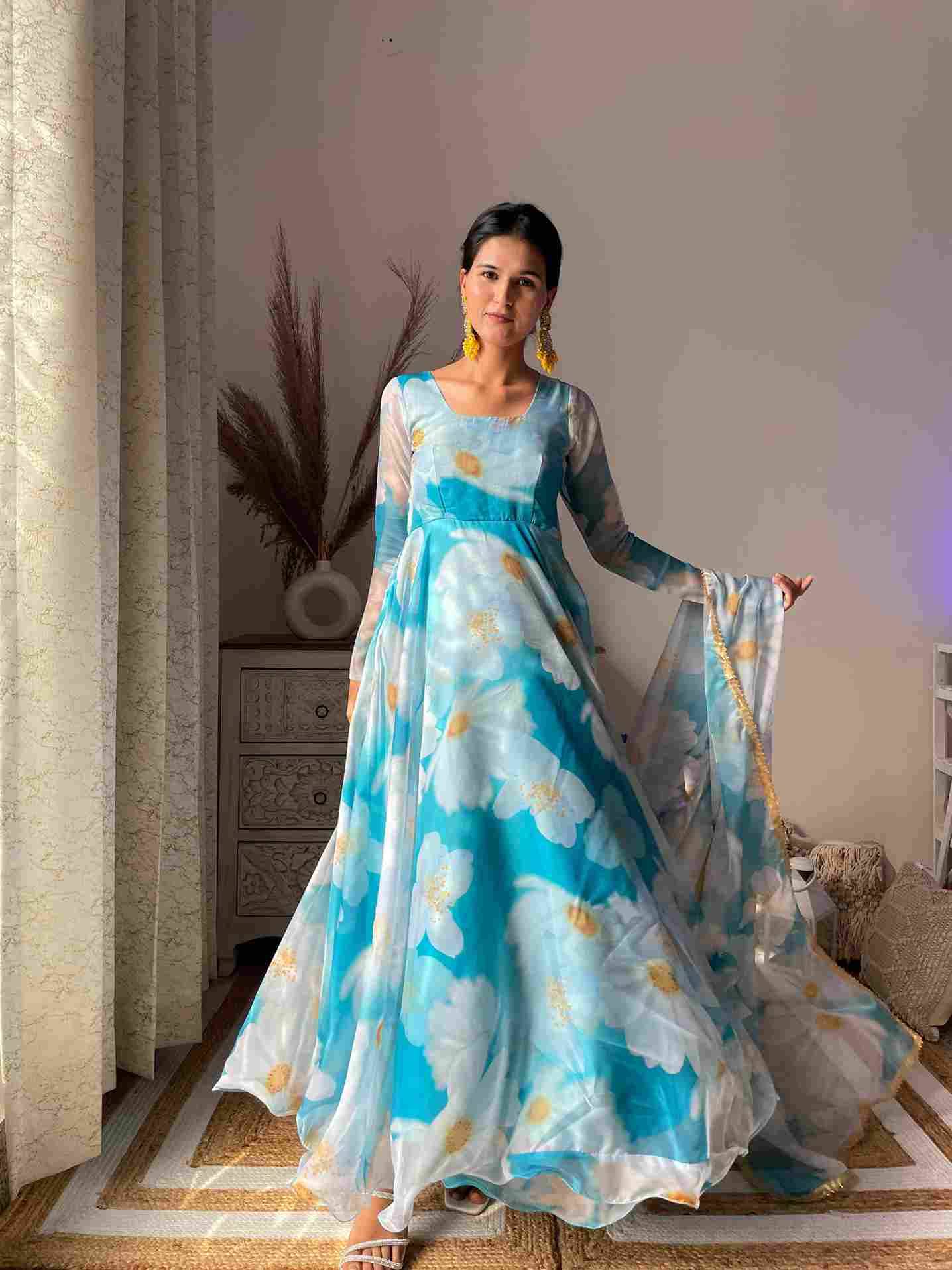 Mb-263 By Fashid Wholesale Designer Stylish Fancy Colorful Beautiful Party Wear & Ethnic Wear Collection Organza Tabby Silk Gown With Dupatta At Wholesale Price