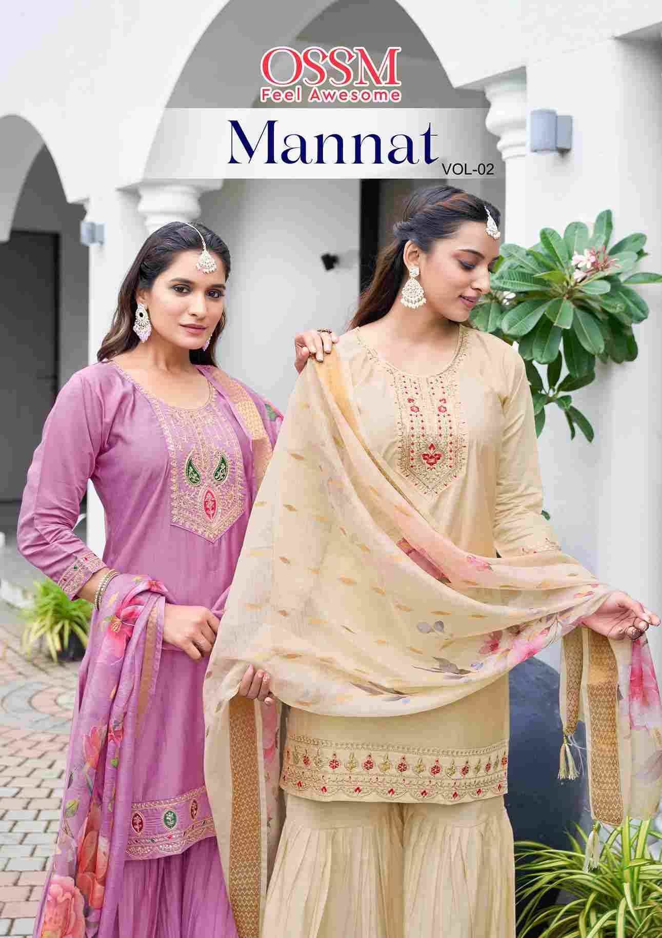 Mannat Vol-2 By Ossm 2001 To 2006 Series Beautiful Sharara Suits Colorful Stylish Fancy Casual Wear & Ethnic Wear Viscose Silk Dresses At Wholesale Price