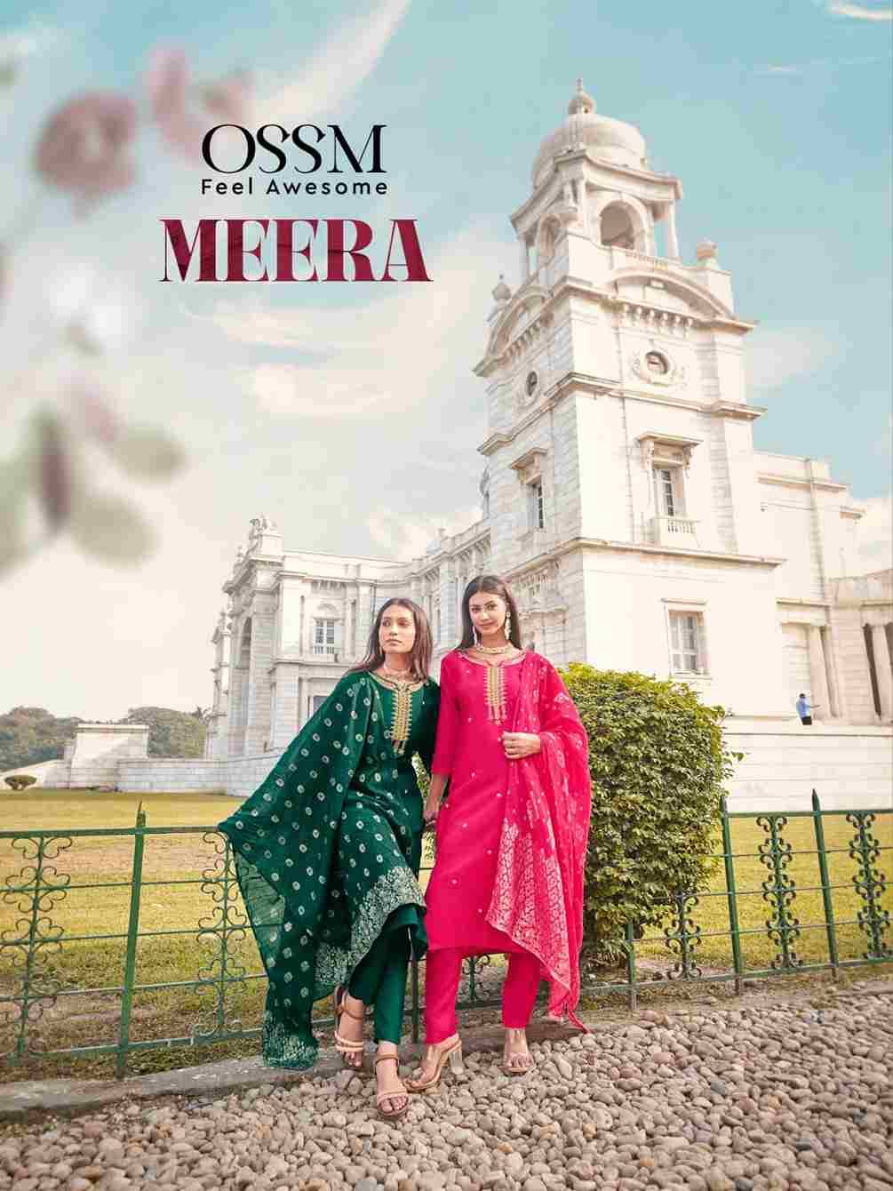 Meera By Ossm 1001 To 1006 Series Beautiful Stylish Festive Suits Fancy Colorful Casual Wear & Ethnic Wear & Ready To Wear Pure Viscose Russian Silk Dresses At Wholesale Price