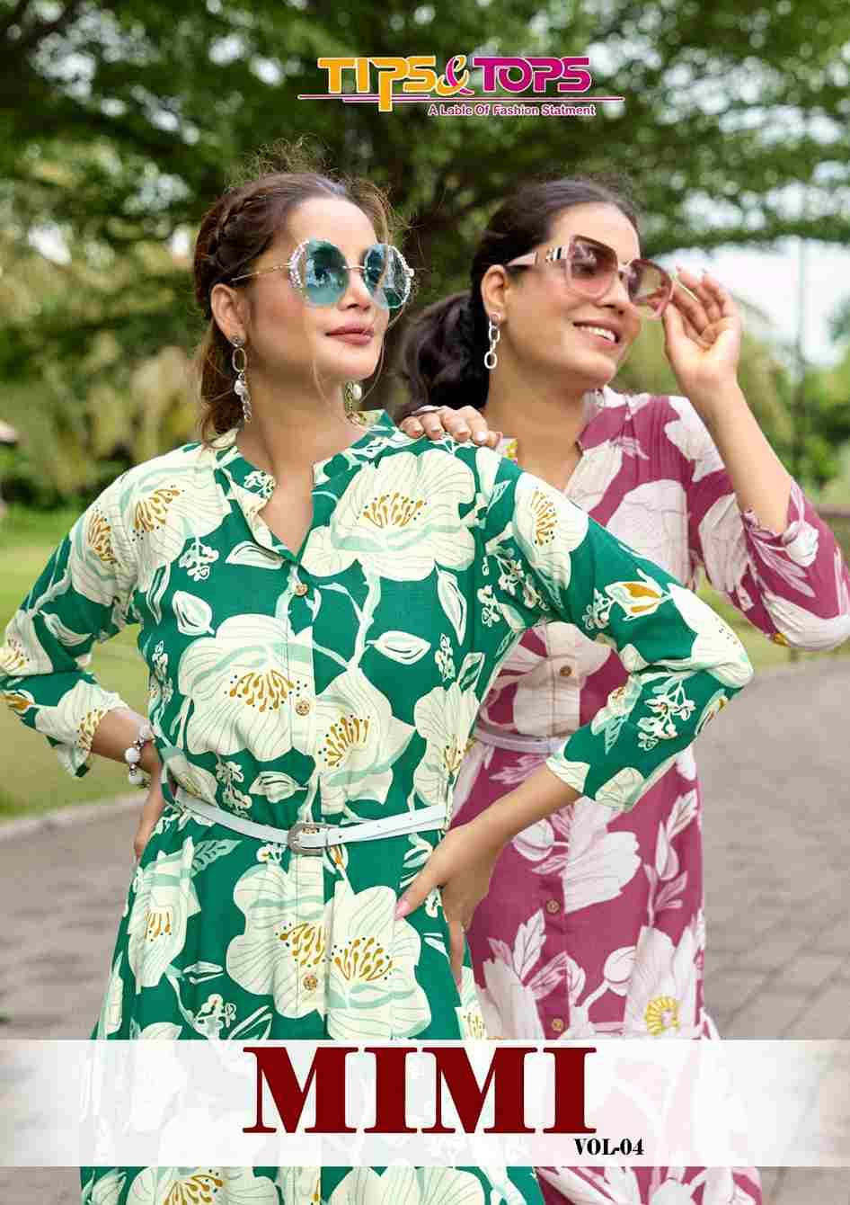 Mimi Vol-4 By Tips And Tops 4001 To 4006 Series Designer Stylish Fancy Colorful Beautiful Party Wear & Ethnic Wear Collection Heavy Rayon Kurtis At Wholesale Price