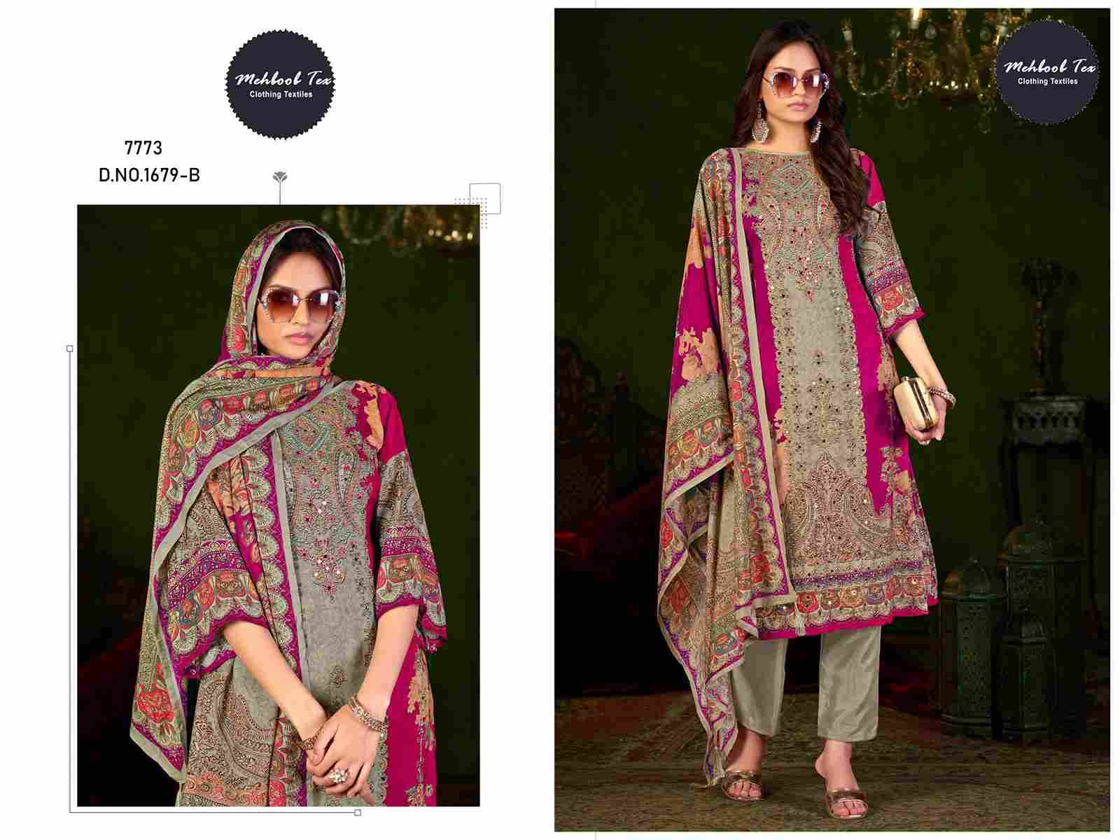 Mehboob Tex Hit Design 1679 Colours By Mehboob Tex 1679-A To 1679-B Series Beautiful Pakistani Suits Stylish Fancy Colorful Party Wear & Occasional Wear Viscose Muslin Dresses At Wholesale Price