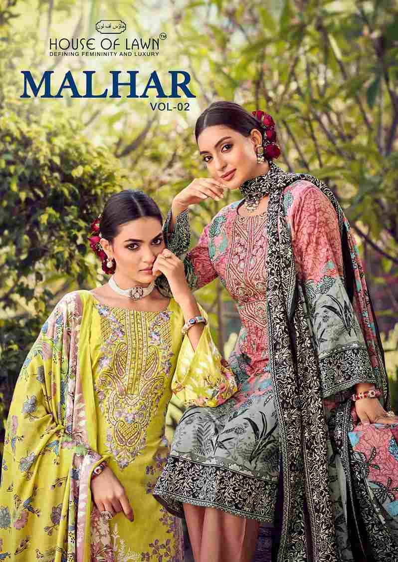 Malhar Vol-2 By House Of Lawn 1001 To 1006 Series Beautiful Festive Suits Stylish Fancy Colorful Casual Wear & Ethnic Wear Pure Cotton Print Dresses At Wholesale Price