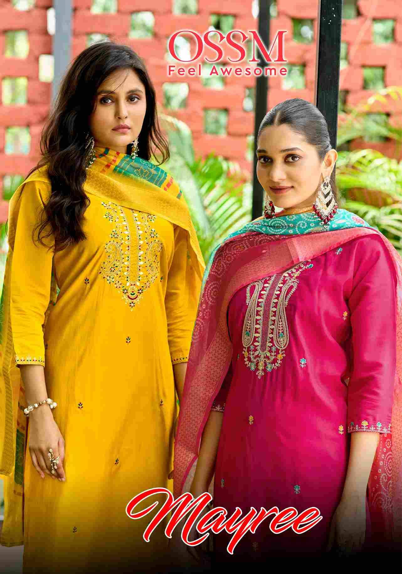 Mayree By Ossm 1001 To 1006 Series Beautiful Festive Suits Colorful Stylish Fancy Casual Wear & Ethnic Wear Viscose Silk Dresses At Wholesale Price