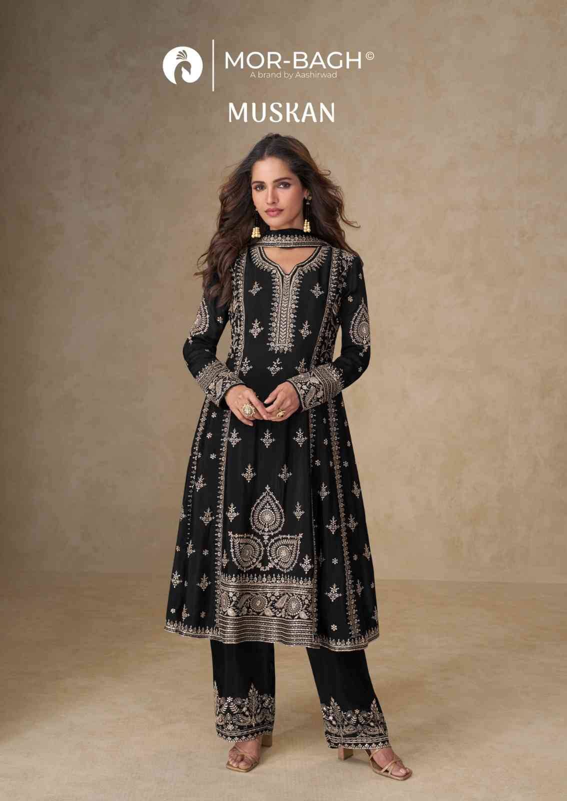 Muskan By Mor-Bagh 10252 To 10256 Series Beautiful Festive Suits Colorful Stylish Fancy Casual Wear & Ethnic Wear Simar Silk With Work Dresses At Wholesale Price