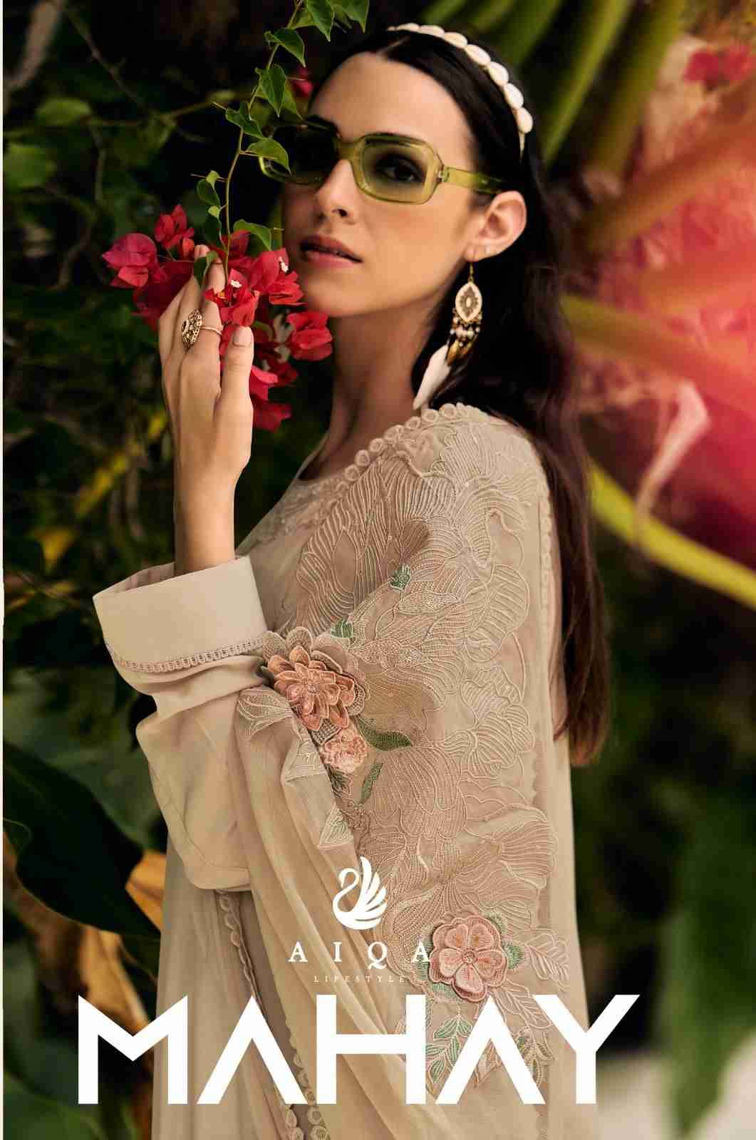 Mahay By Aiqa 1573 To 1578 Series Beautiful Festive Suits Colorful Stylish Fancy Casual Wear & Ethnic Wear Pure Bemberg Muslin Silk With Work Dresses At Wholesale Price