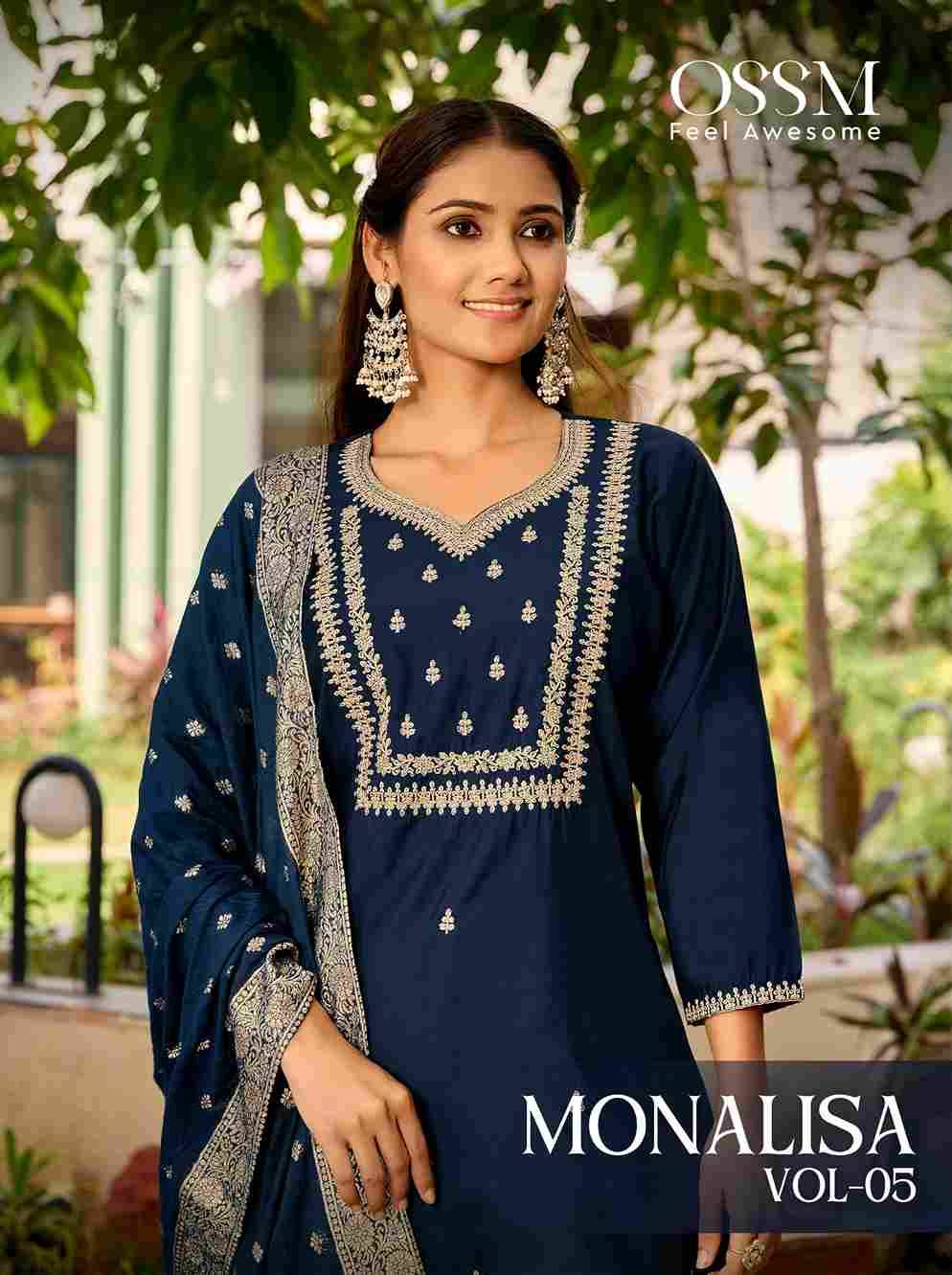 Monalisa Vol-5 By Ossm 1001 To 1006 Series Beautiful Festive Suits Colorful Stylish Fancy Casual Wear & Ethnic Wear Pure Viscose Silk Print Dresses At Wholesale Price