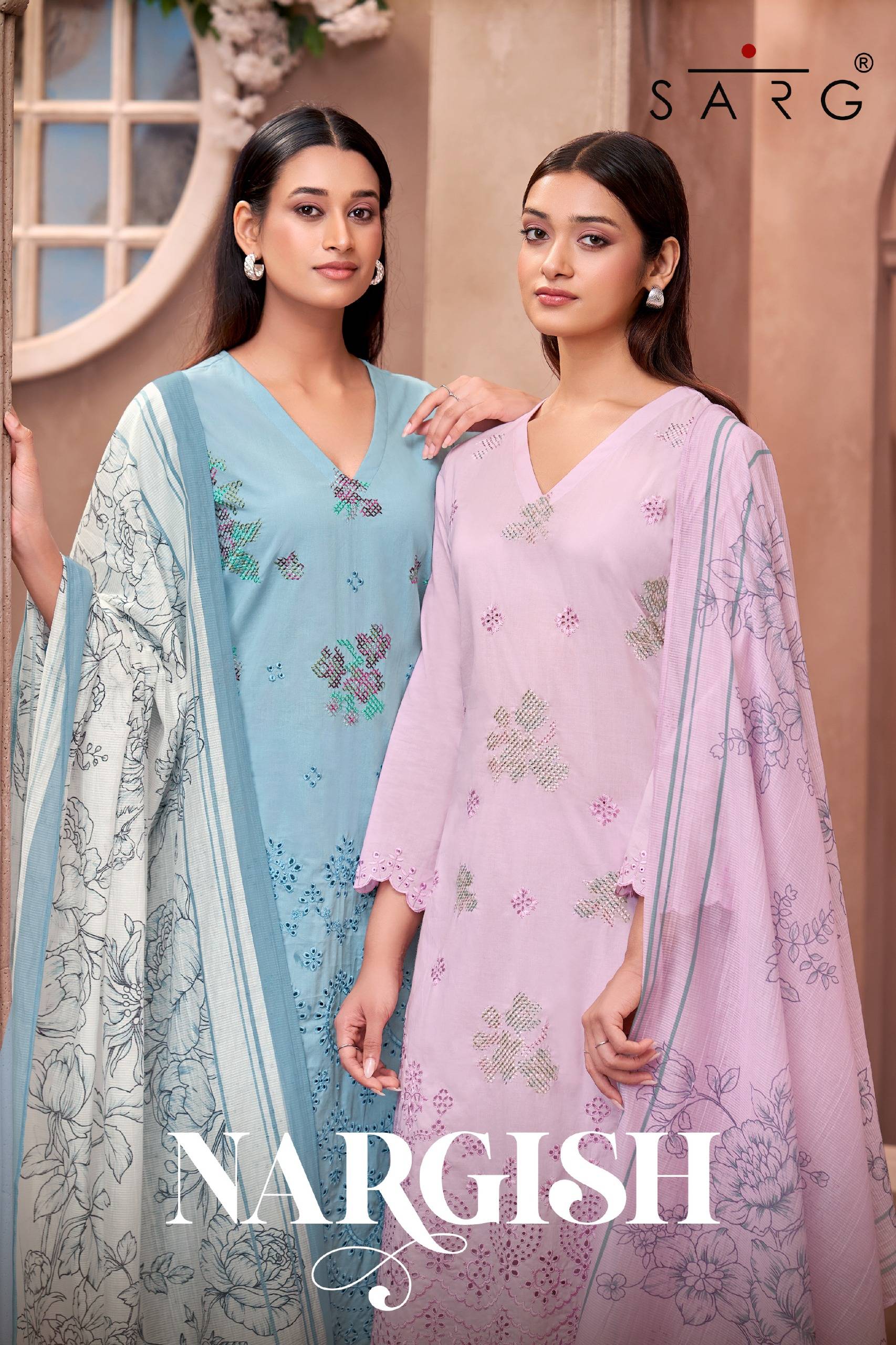 Nargish By Sarg Beautiful Stylish Festive Suits Fancy Colorful Casual Wear & Ethnic Wear & Ready To Wear Cotton Lawn Digital Print Dresses At Wholesale Price
