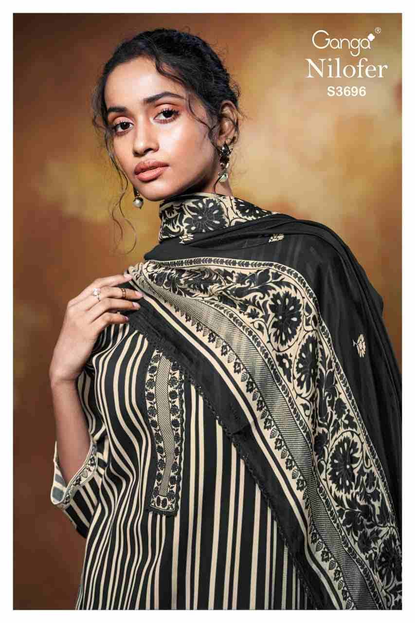 Nilofer-3696 By Ganga Fashion 3696-A To 3696-D Series Beautiful Festive Suits Colorful Stylish Fancy Casual Wear & Ethnic Wear Premium Cotton Satin Dresses At Wholesale Price