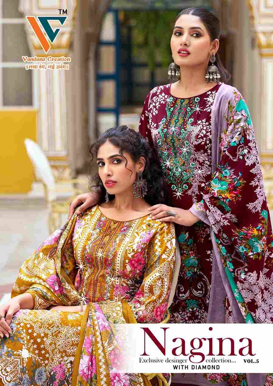 Nagina Vol-5 By Vandana Creation 5001 To 5008 Series Beautiful Festive Suits Stylish Fancy Colorful Casual Wear & Ethnic Wear Cotton Print Dresses At Wholesale Price