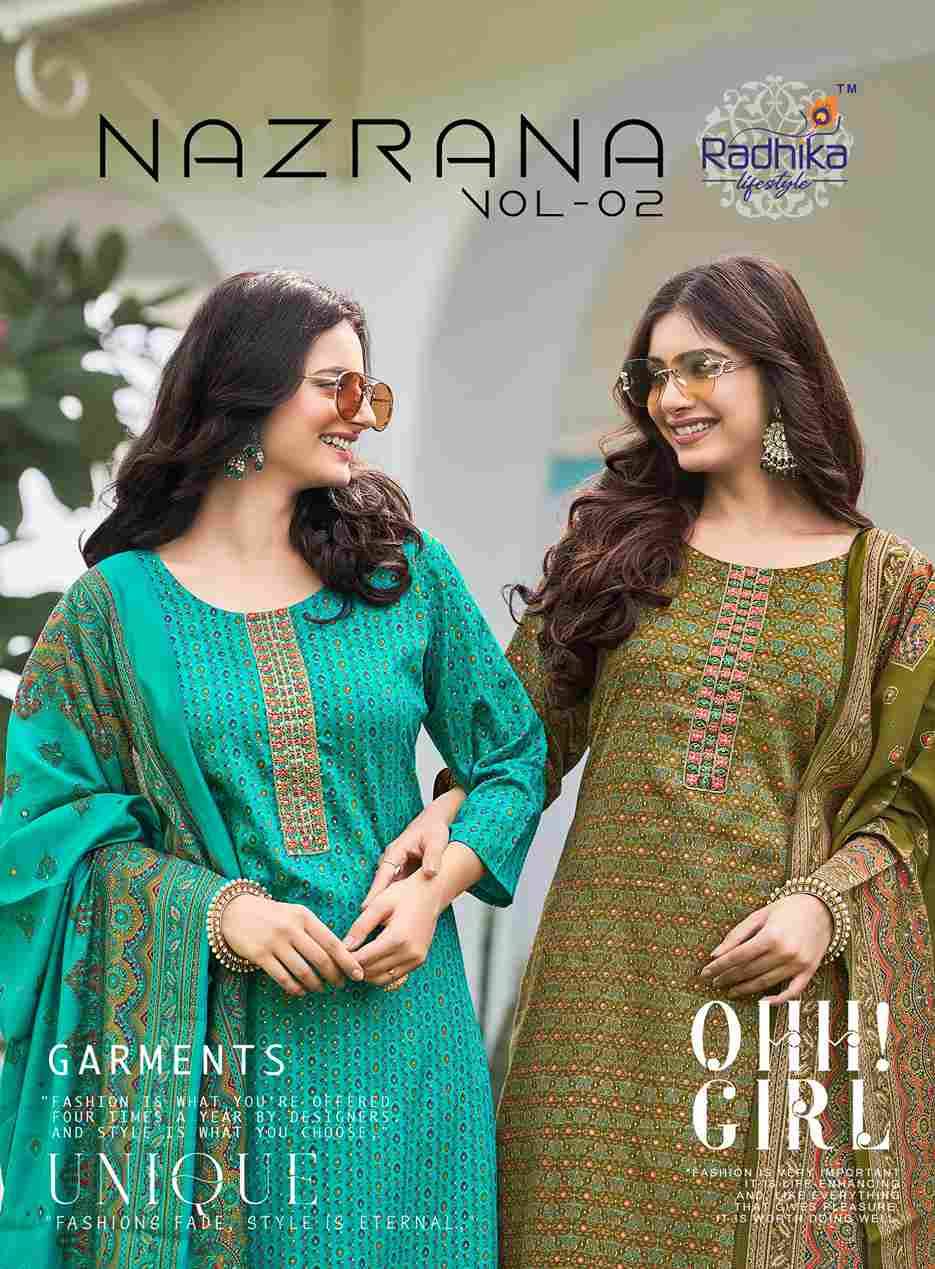Nazrana Vol-2 By Radhika Lifestyle 2001 To 2006 Series Beautiful Festive Suits Colorful Stylish Fancy Casual Wear & Ethnic Wear Jam Satin Dresses At Wholesale Price