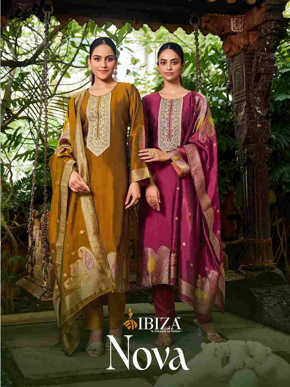 Nova By Ibiza 16046 To 16049 Series Designer Festive Suits Beautiful Fancy Stylish Colorful Party Wear & Occasional Wear Pure Bangalori Silk Jacquard Dresses At Wholesale Price