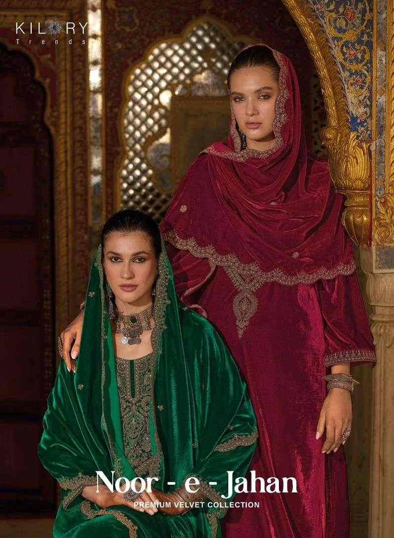 Noor-E-Jahan By Kilory 1111 To 1114 Series Beautiful Festive Suits Colorful Stylish Fancy Casual Wear & Ethnic Wear Premium Velvet Dresses At Wholesale Price