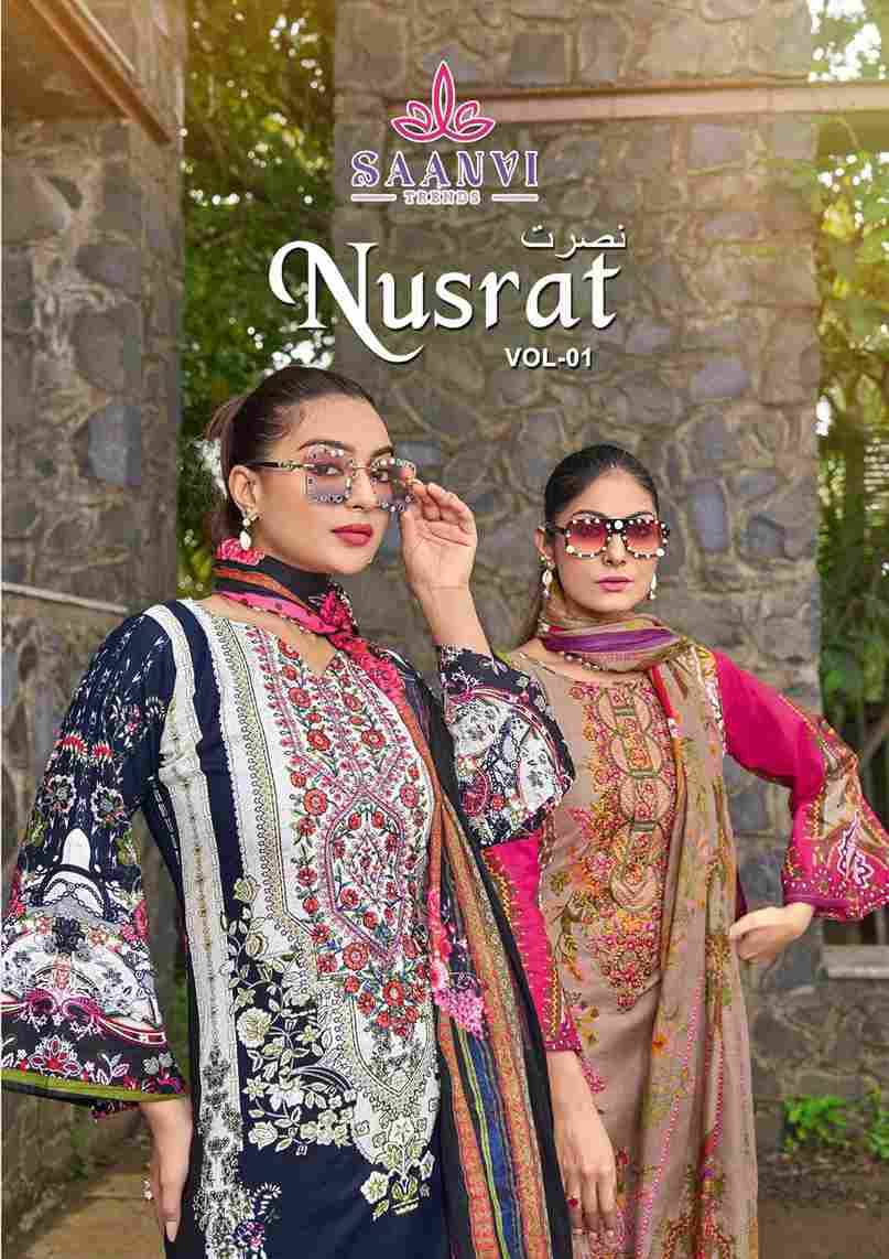Nusrat Vol-1 By Saanvi Trends 1001 To 1008 Series Beautiful Suits Colorful Stylish Fancy Casual Wear & Ethnic Wear Pure Cotton Print Dresses At Wholesale Price