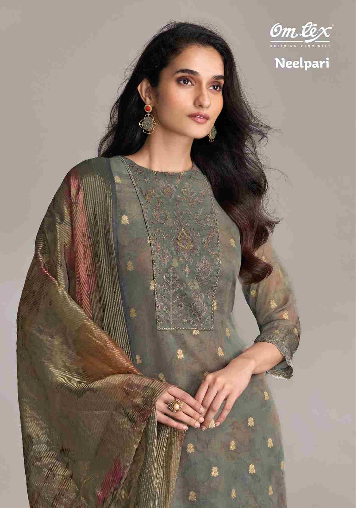 Neelpari By Om Tex 7621-A To 7621-C Series Beautiful Suits Stylish Fancy Colorful Party Wear & Ethnic Wear Organza Jacquard Dresses At Wholesale Price