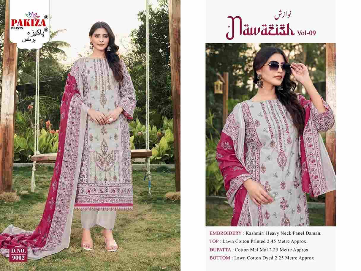Nawazish Vol-09 By Pakiza Prints 9001 To 9004 Series Beautiful Festive Suits Stylish Fancy Colorful Party Wear & Occasional Wear Lawn Cotton Print Dresses At Wholesale Price