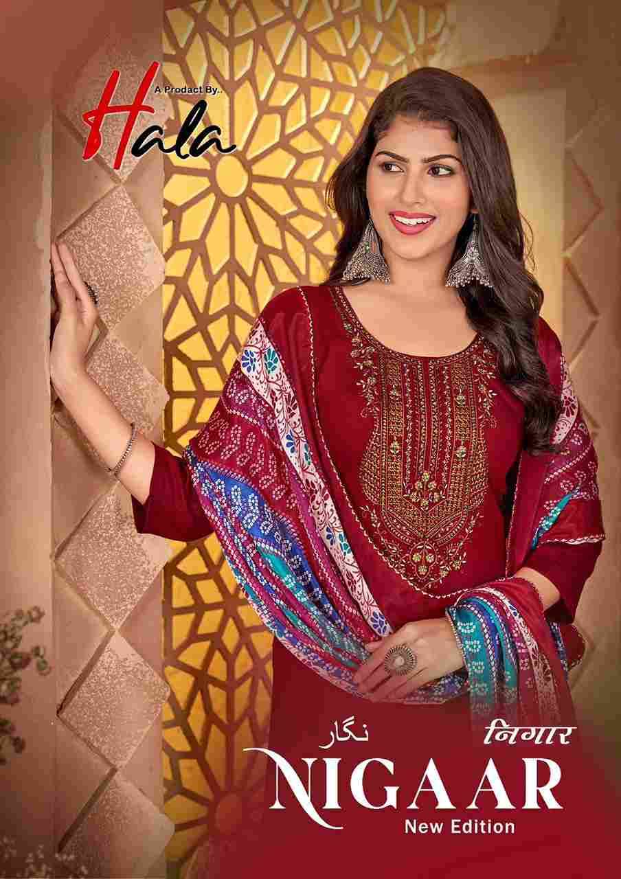 Nigaar By Hala 1001 To 1008 Series Beautiful Festive Suits Stylish Fancy Colorful Casual Wear & Ethnic Wear Pure Rayon Slub Dresses At Wholesale Price