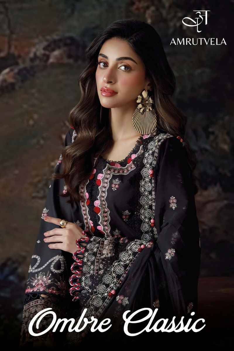 Ombre Classic By Amrutvela 1001 To 1004 Series Designer Pakistani Suits Beautiful Fancy Colorful Stylish Party Wear & Occasional Wear Lawn Cotton Embroidered Dresses At Wholesale Price