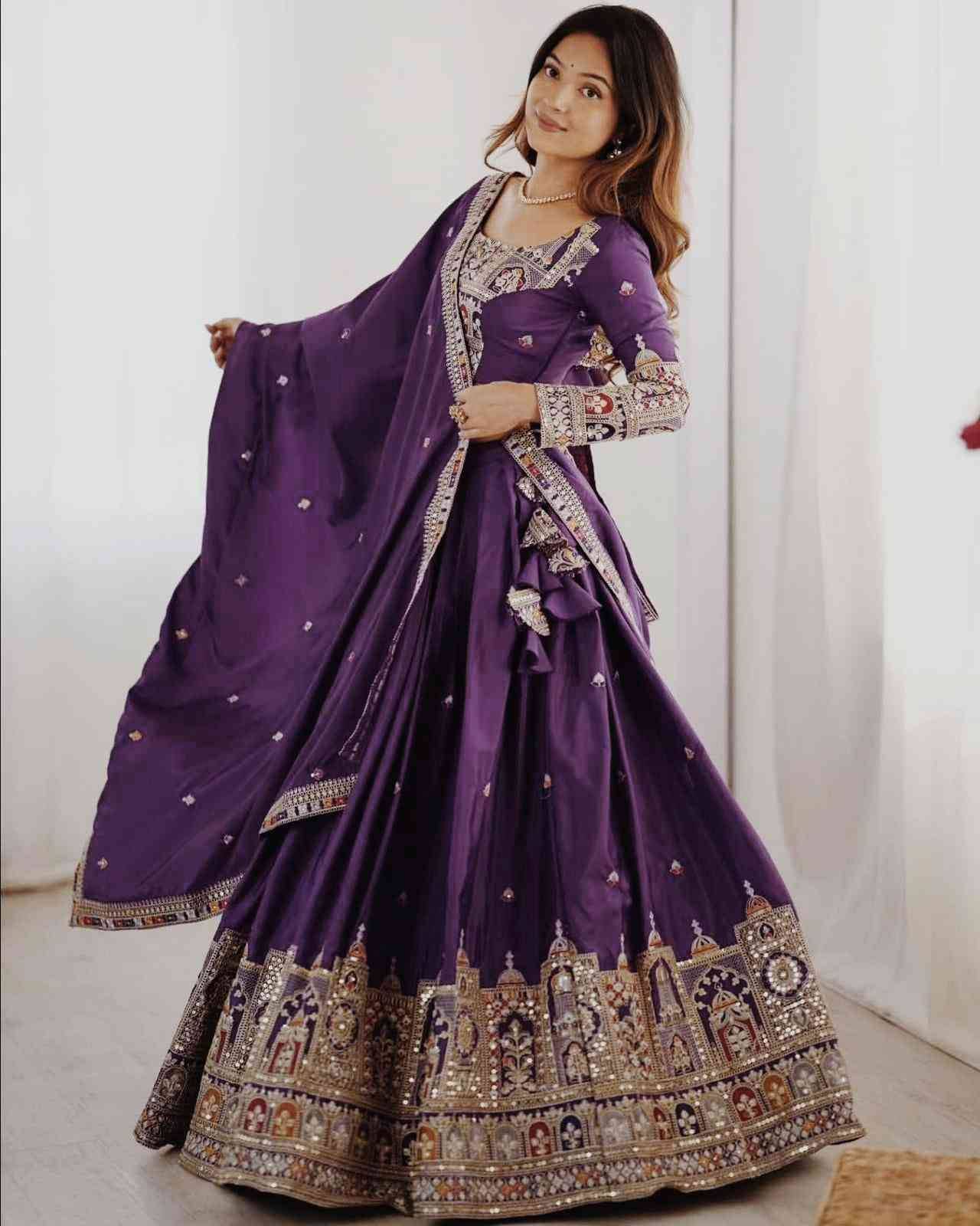 Pc-03 By Fashid Wholesale 01 To 04 Series Bridal Wear Collection Beautiful Stylish Colorful Fancy Party Wear & Occasional Wear Vichitra Silk Lehengas At Wholesale Price