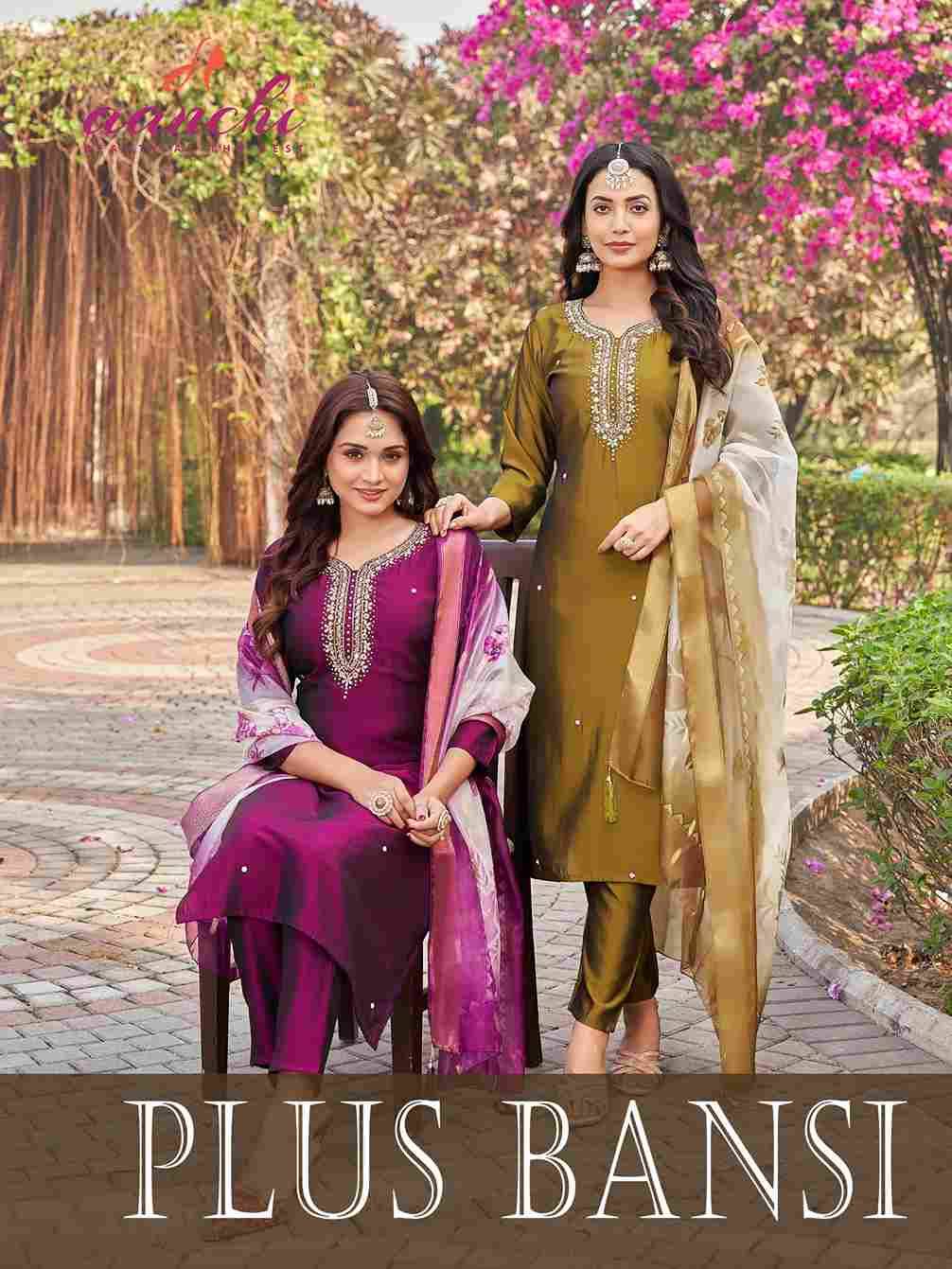 Plus Bansi By Aanchi 01 To 04 Series Beautiful Suits Colorful Stylish Fancy Casual Wear & Ethnic Wear Silk Dresses At Wholesale Price