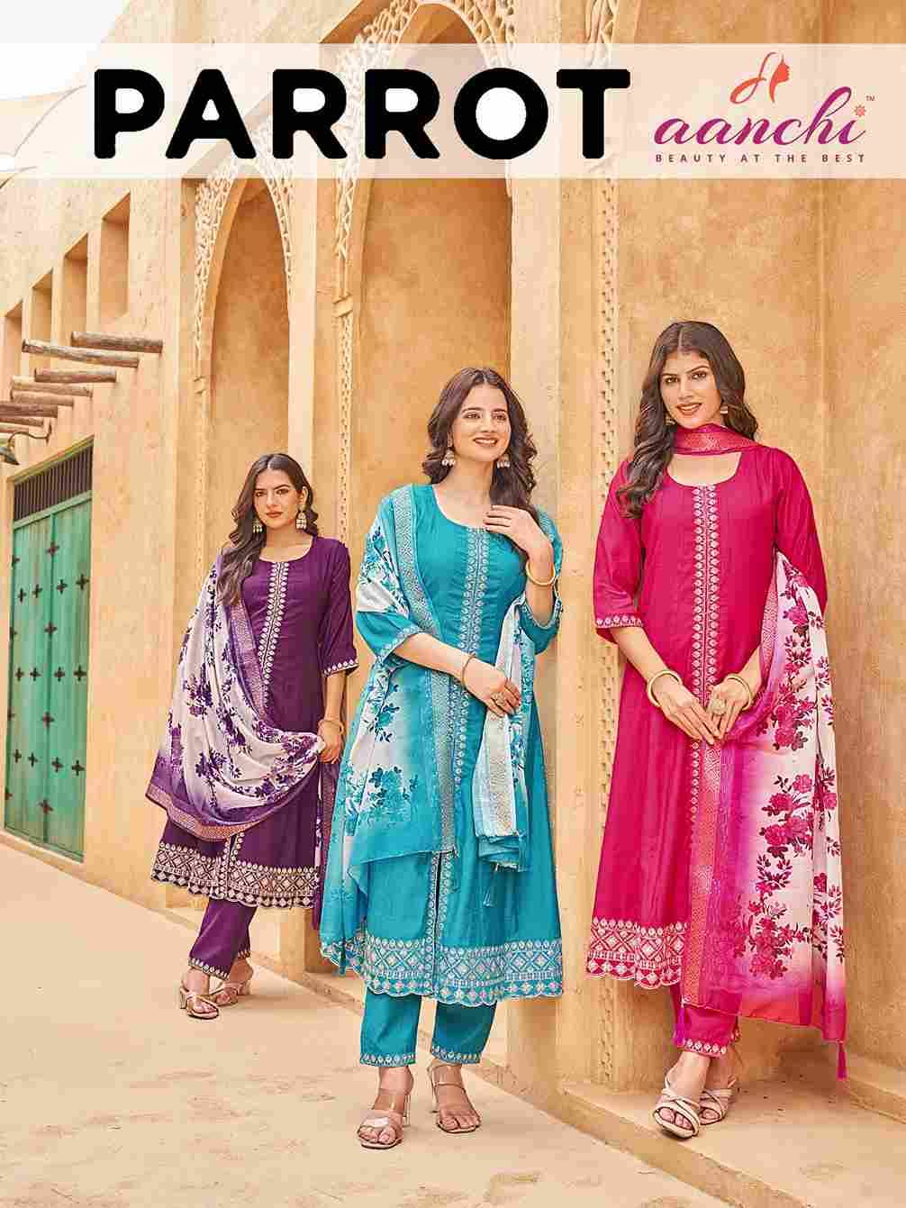 Parrot By Aanchi 01 To 03 Series Beautiful Suits Colorful Stylish Fancy Casual Wear & Ethnic Wear Vatican Dresses At Wholesale Price