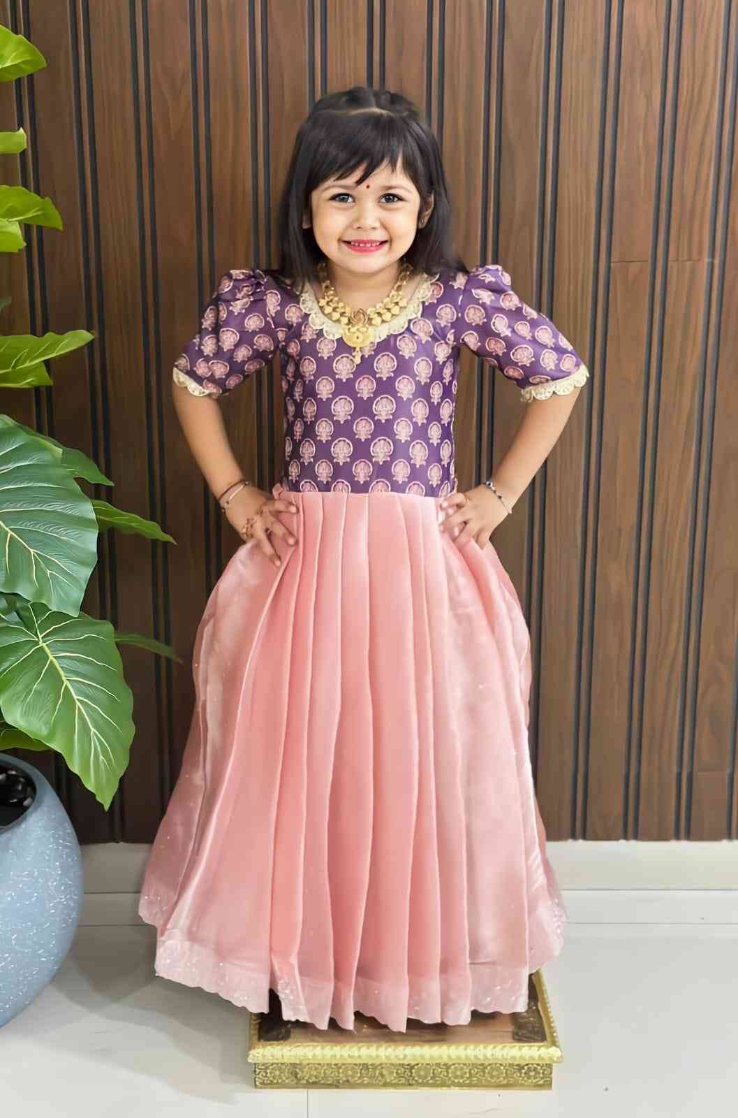 Pv-Kids-Gown Vol-9 By Fashid Wholesale Designer Beautiful Collection Occasional Wear & Party Wear Pure Jimmy Choo Silk Gowns At Wholesale Price