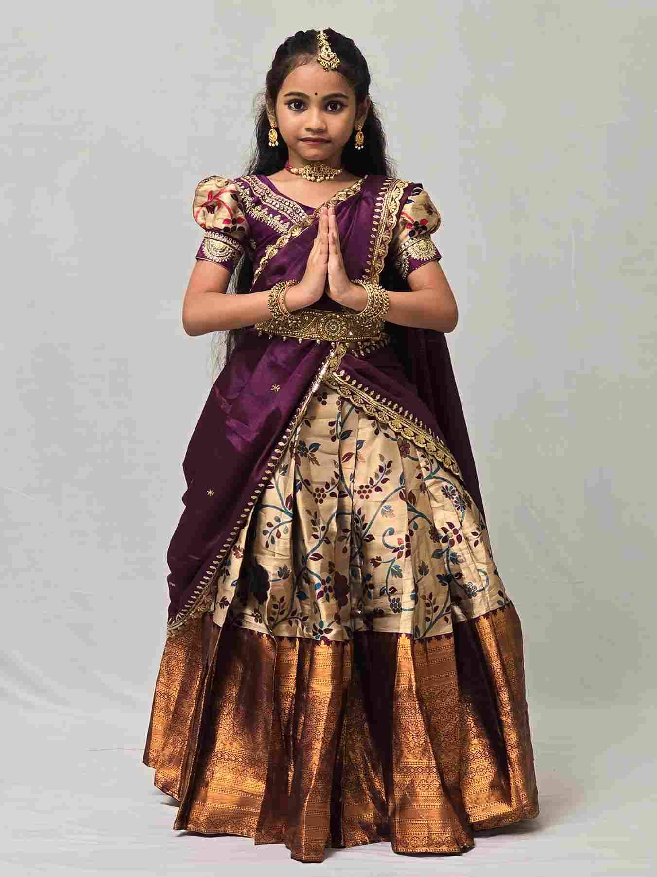 Pv-Kids Leheng Vol-14 By Fashid Wholesale 01 To 04 Series Designer Beautiful Collection Occasional Wear & Party Wear Pure Heavy Lichi Silk Lehengas At Wholesale Price