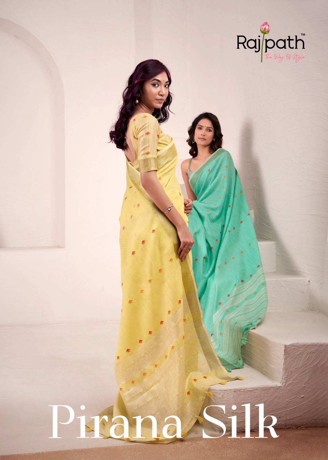 Pieana By Rajpath 498 To 503 Series Indian Traditional Wear Collection Beautiful Stylish Fancy Colorful Party Wear & Occasional Wear Linen Silk Sarees At Wholesale Price