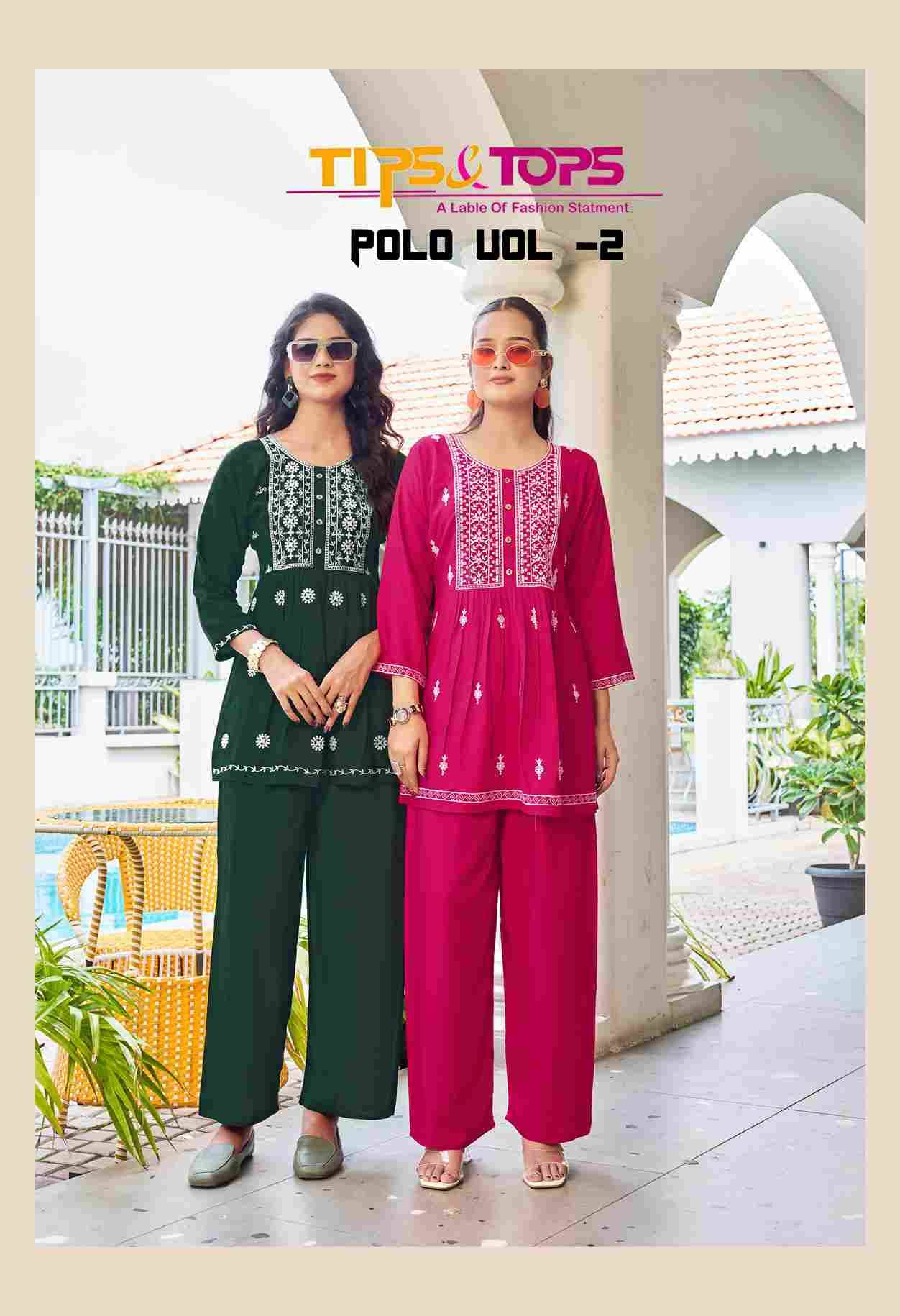 Polo Vol-2 By Tips And Tops 1001 To 1006 Series Designer Stylish Fancy Colorful Beautiful Party Wear & Ethnic Wear Collection Rayon Slub Co-Ords At Wholesale Price