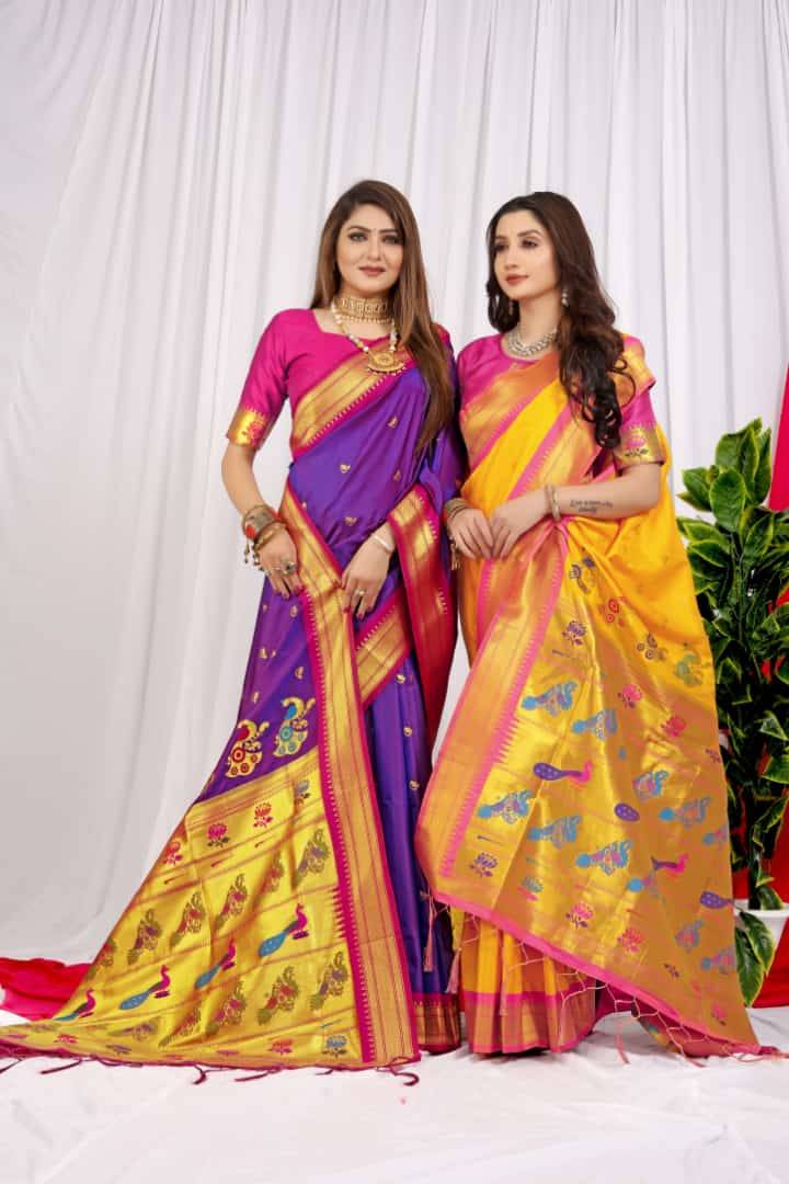 Pt-Chandramukhi Vol-2 By Fashid Whoesale 01 To 11 Series Indian Traditional Wear Collection Beautiful Stylish Fancy Colorful Party Wear & Occasional Wear Paithani Pure Silk Sarees At Wholesale Price