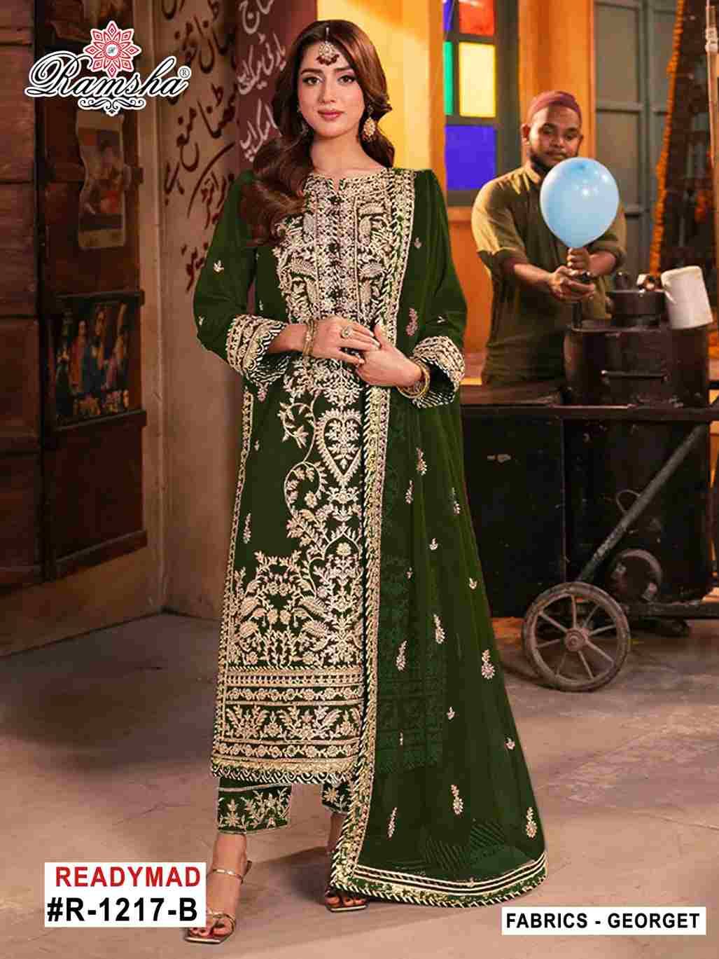 Ramsha 1217 Colours By Ramsha 1217-A To 1217-D Series Beautiful Pakistani Suits Colorful Stylish Fancy Casual Wear & Ethnic Wear Georgette Dresses At Wholesale Price