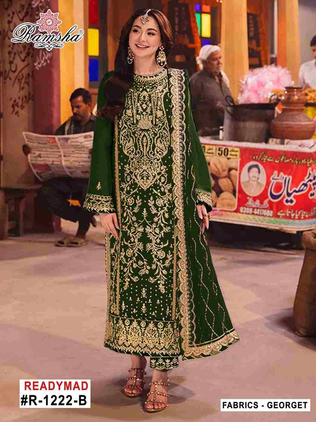 Ramsha 1222 Colours By Ramsha 1222-A To 1222-D Series Beautiful Pakistani Suits Colorful Stylish Fancy Casual Wear & Ethnic Wear Georgette Dresses At Wholesale Price