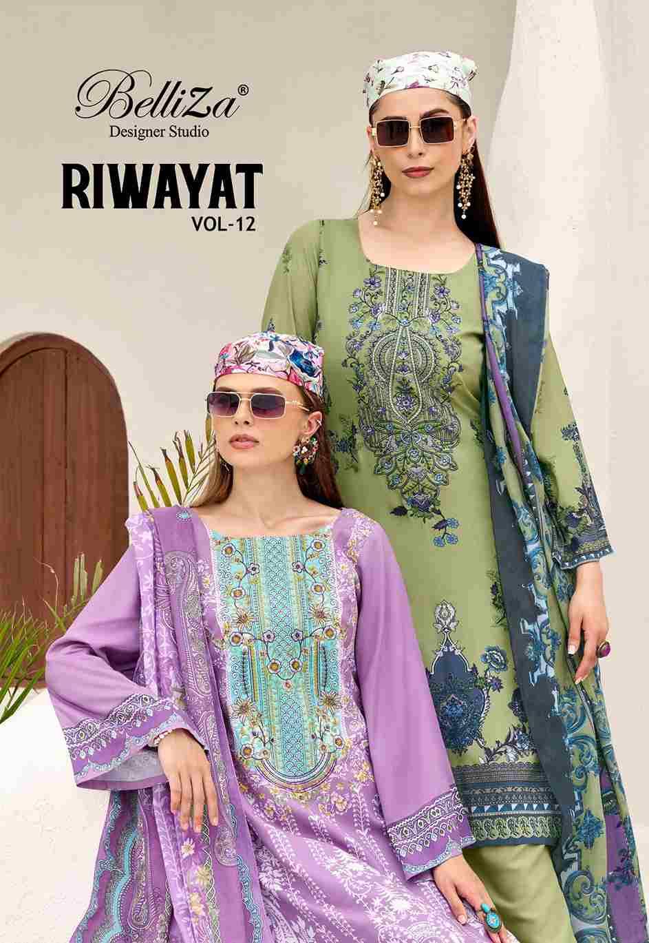 Riwayat Vol-12 By Belliza 867-001 To 867-008 Series Beautiful Festive Suits Stylish Fancy Colorful Casual Wear & Ethnic Wear Pure Viscose Rayon Print Dresses At Wholesale Price