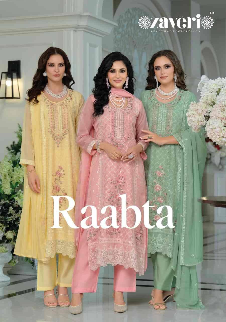 Raabta By Zaveri 1886 To 1888 Series Beautiful Festive Suits Colorful Stylish Fancy Casual Wear & Ethnic Wear Soft Organza Embroidery Dresses At Wholesale Price