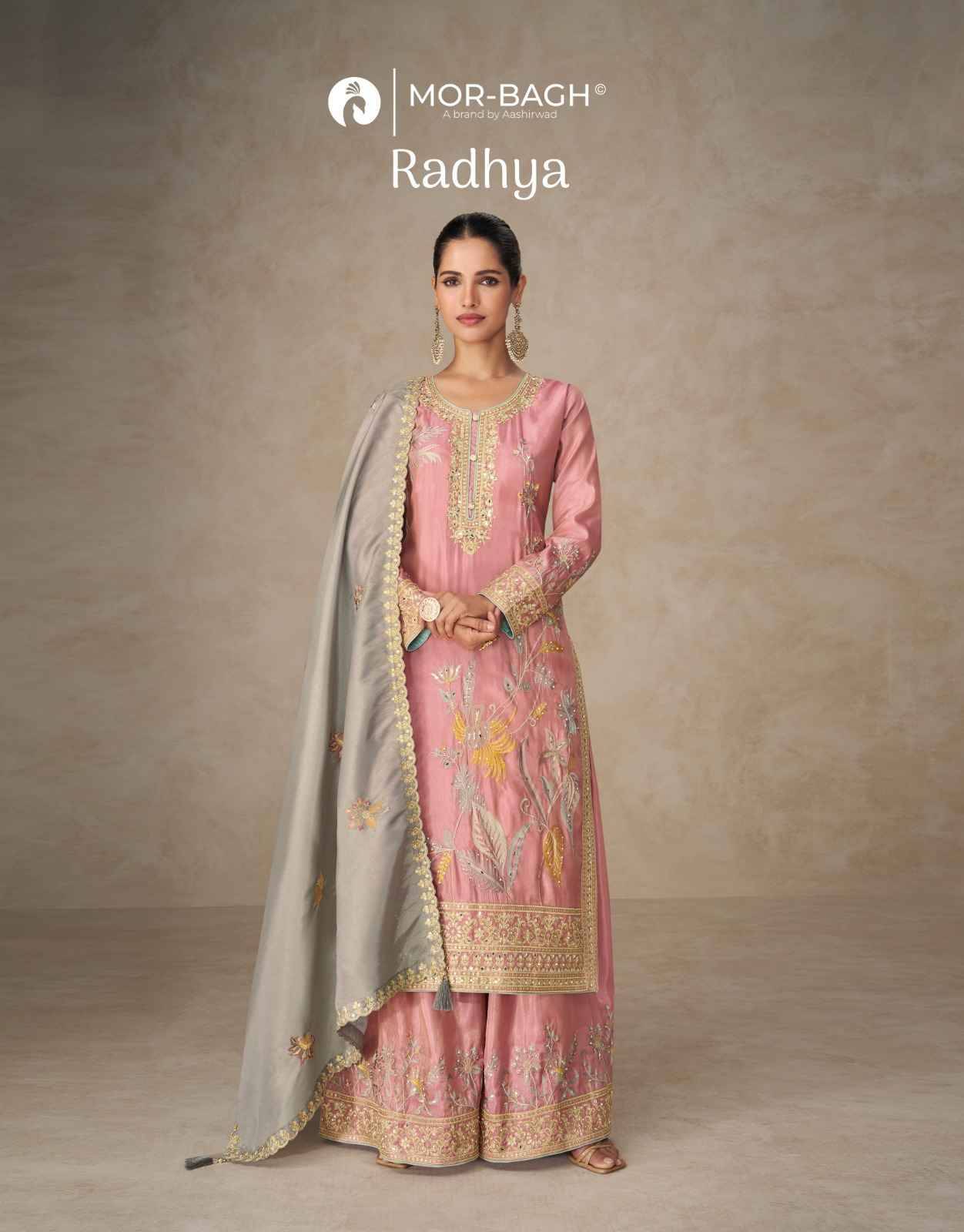 Radhya By Mor-Bagh 10297 To 10298 Series Beautiful Festive Suits Colorful Stylish Fancy Casual Wear & Ethnic Wear Simar Silk With Work Dresses At Wholesale Price