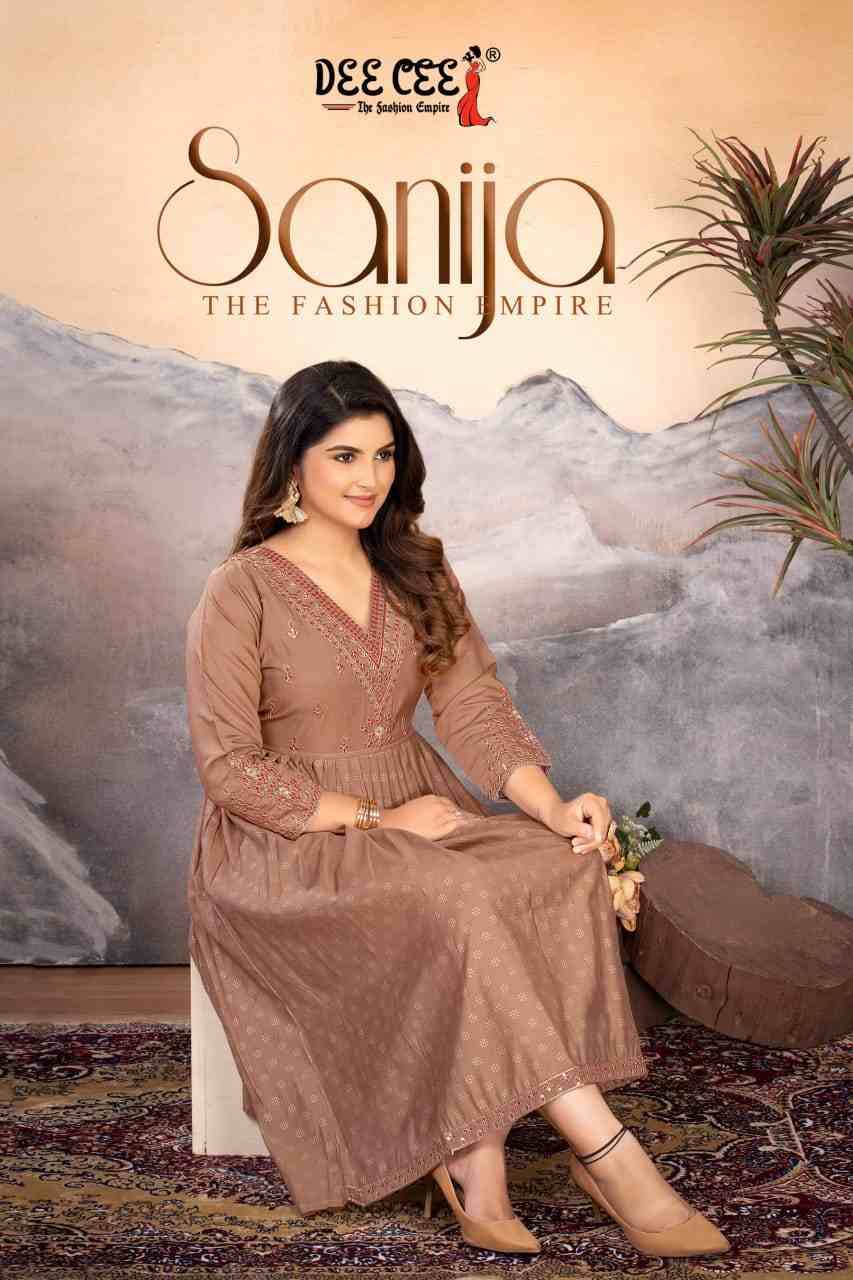 Sanija By Dee Cee 101 To 106 Series Designer Stylish Fancy Colorful Beautiful Party Wear & Ethnic Wear Collection Roman Silk Kurtis At Wholesale Price